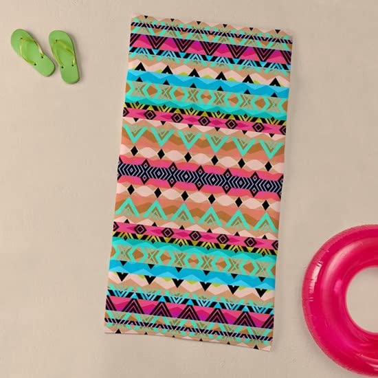 Aztec Prince Large Beach Towel - Soft, Unique Design for Pool, Beach & Travel | CafePress