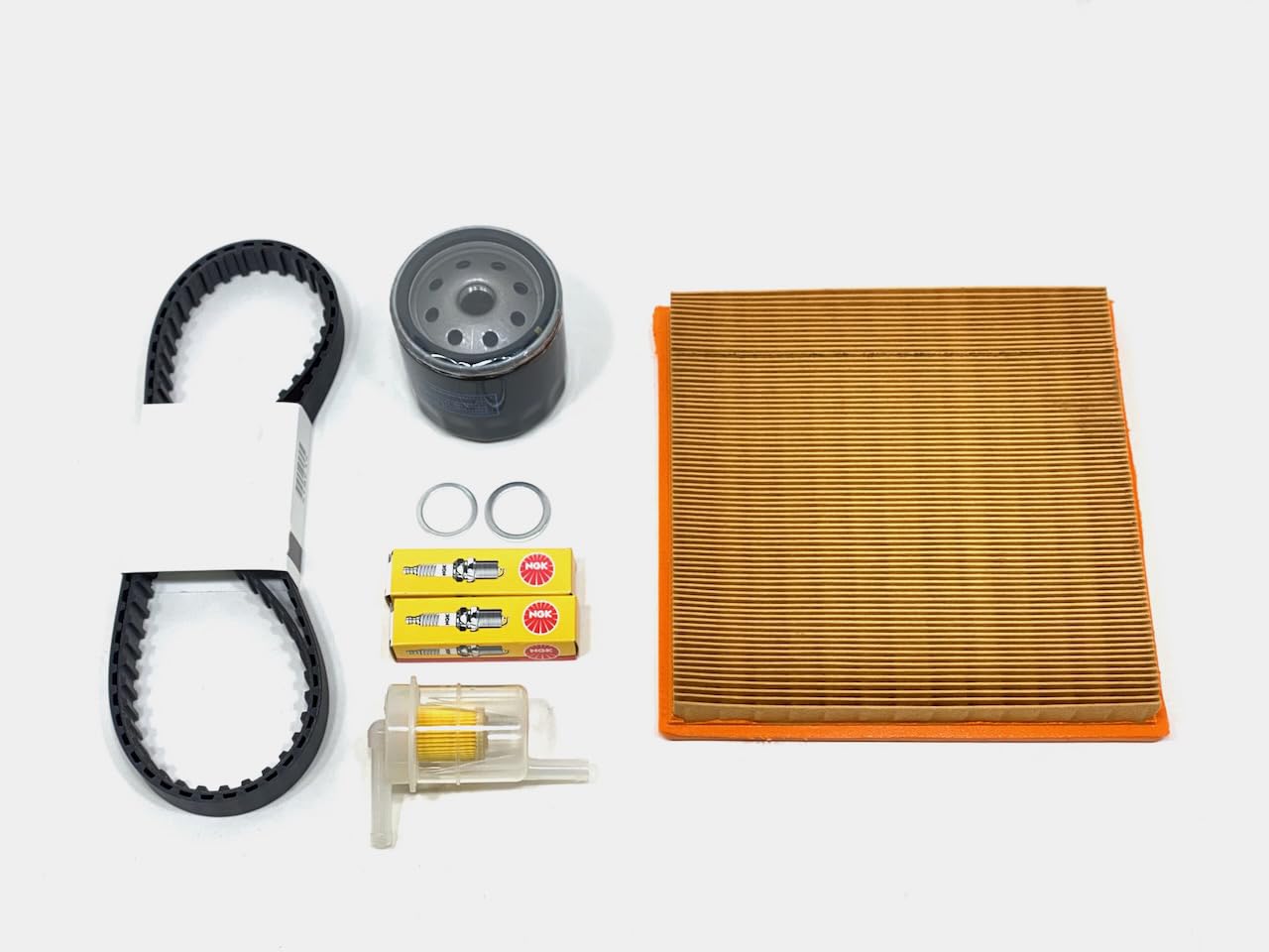 Ducati Monster 900 Service Kit 1993-1999 - Timing Belts, Fuel Pump Filter, Athena Oil Filter & NGK Spark Plugs - Complete Motorcycle Maintenance Kit for Ducati 900cc Engine Tune-Up & Performance Upgrade