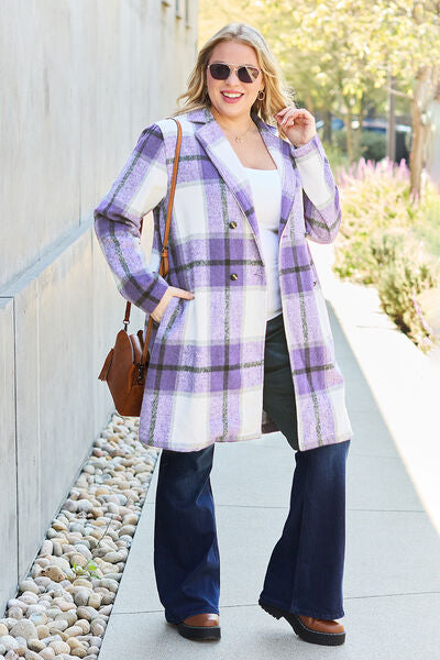Stylish Plaid Button-Up Lapel Collar Coat for Men & Women | Trendy Fall Winter Jacket | Perfect for Office, Dating & Outdoor Activities