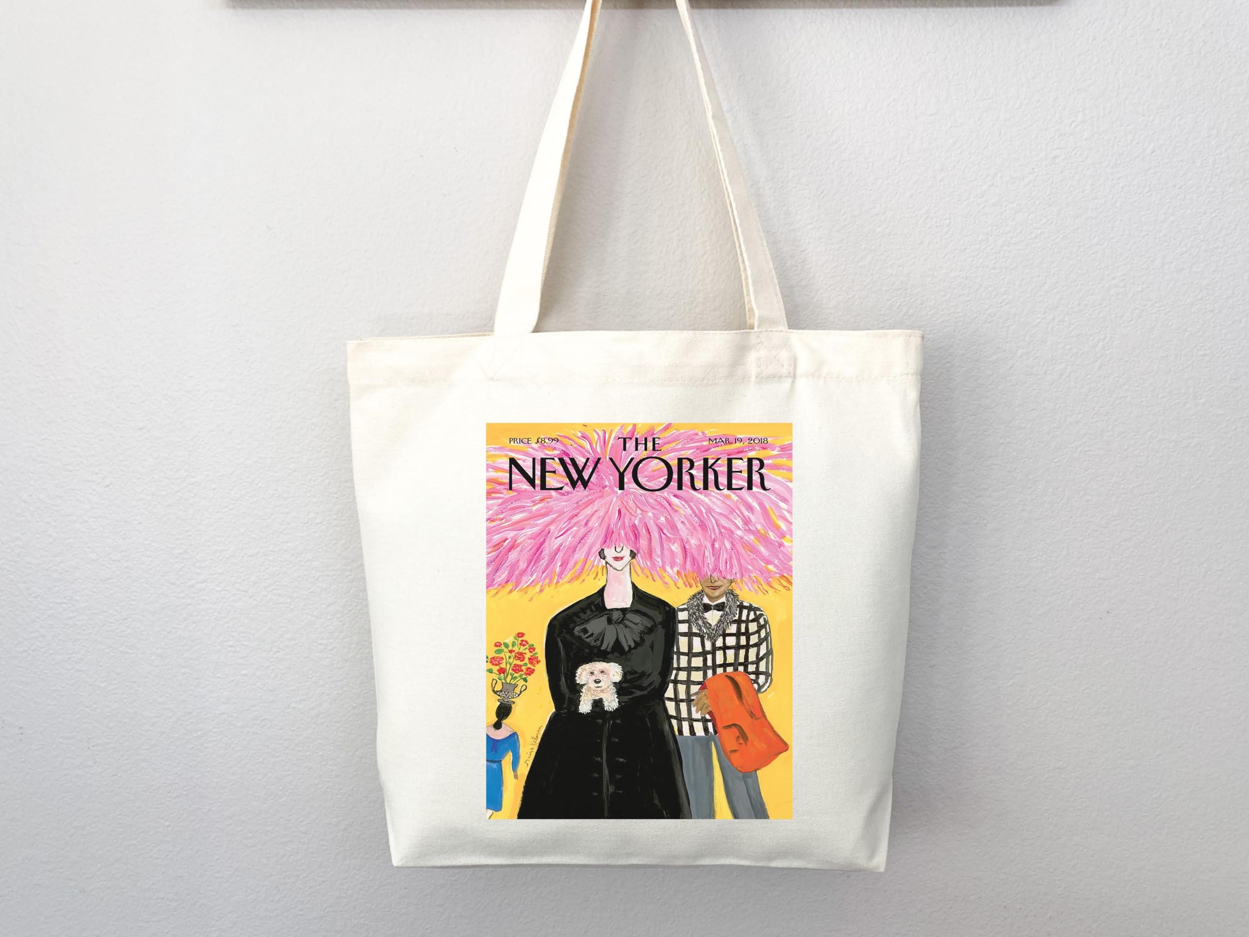 New Yorker Magazine Tote Bag - Stylish Canvas Shopper with Art Print - Perfect for Groceries, Beach Trips & Everyday Use (Tote Bag Only)