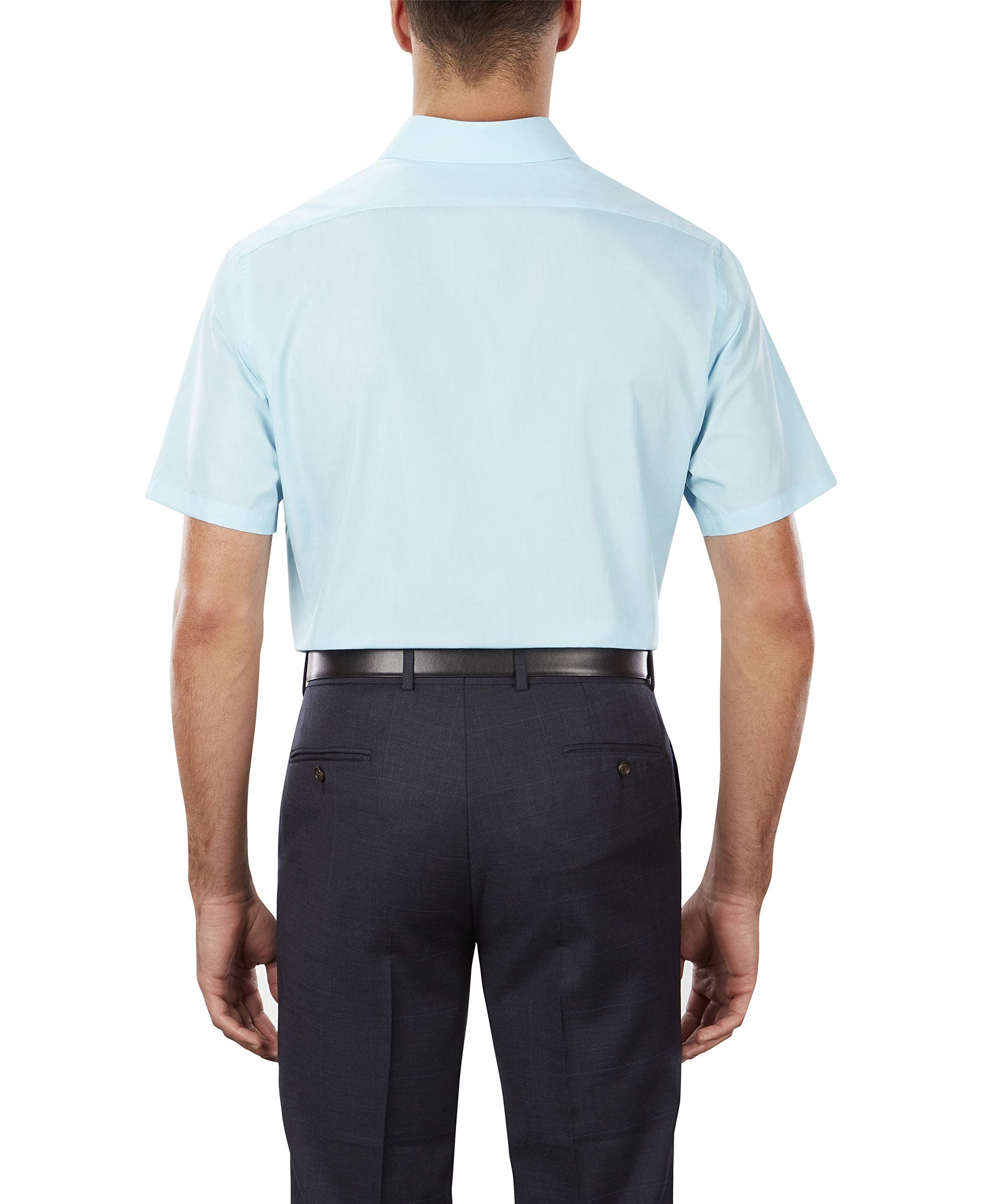 Van Heusen Men's Tall Fit Short Sleeve Dress Shirt - Premium Poplin Solid Formal Shirt for Big & Tall Men - Perfect for Office Wear, Business Meetings & Special Occasions