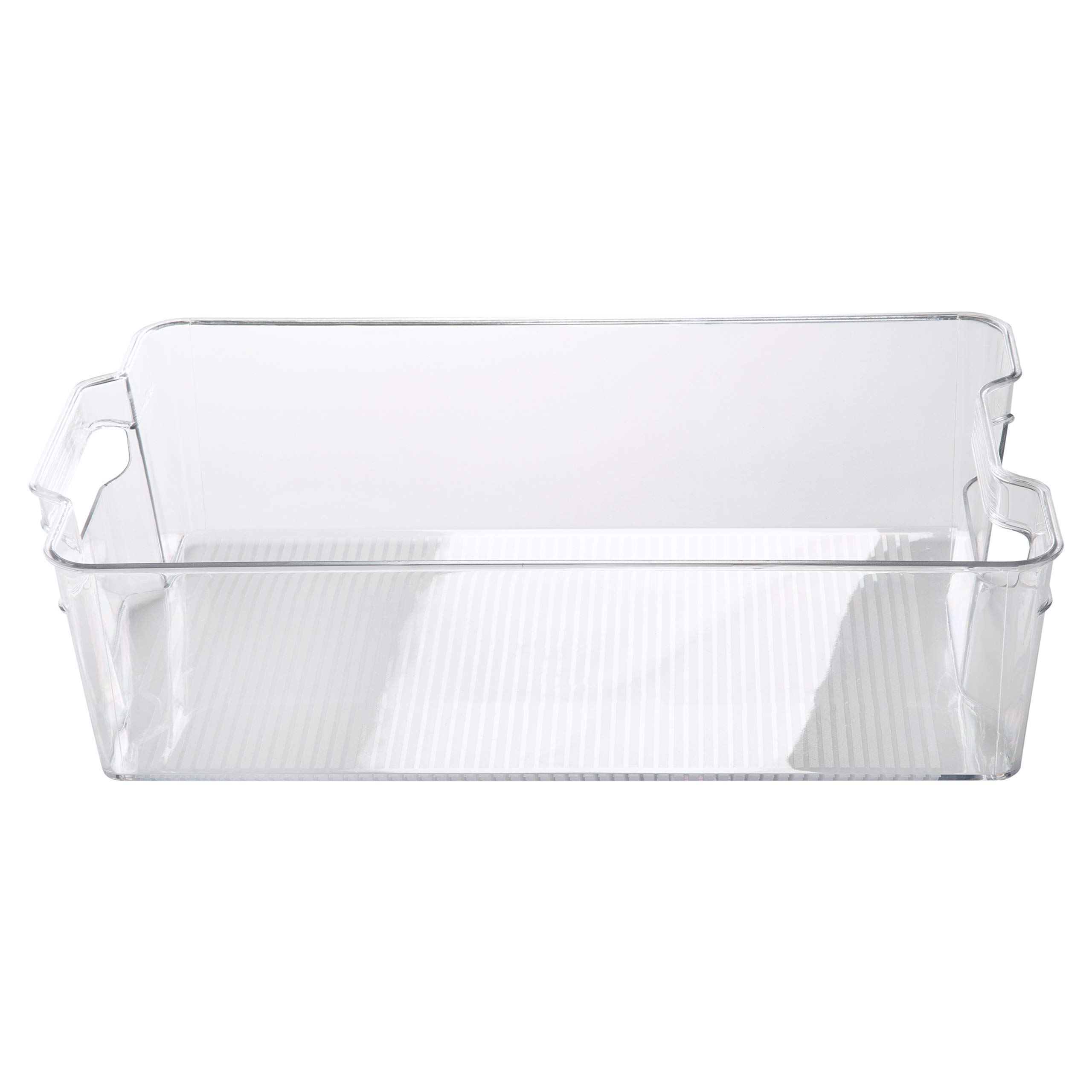 Extra Large Clear Refrigerator Shelf Organizer for Kitchen - Fridge, Freezer, Pantry, Cabinet & Countertop Storage with Handles | Perfect for Organizing Food, Drinks & Kitchen Supplies