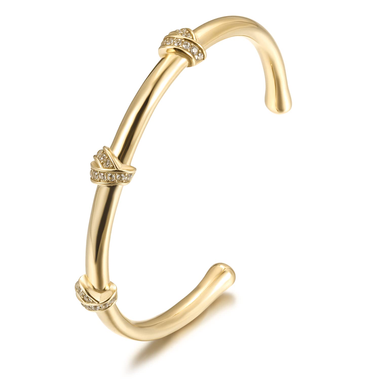 Stylish Love Knot Bangle Bracelet for Women & Men - Adjustable Open Cuff in Gold, Rose Gold & Silver | Stainless Steel Fashion Jewelry for Everyday Wear & Special Occasions