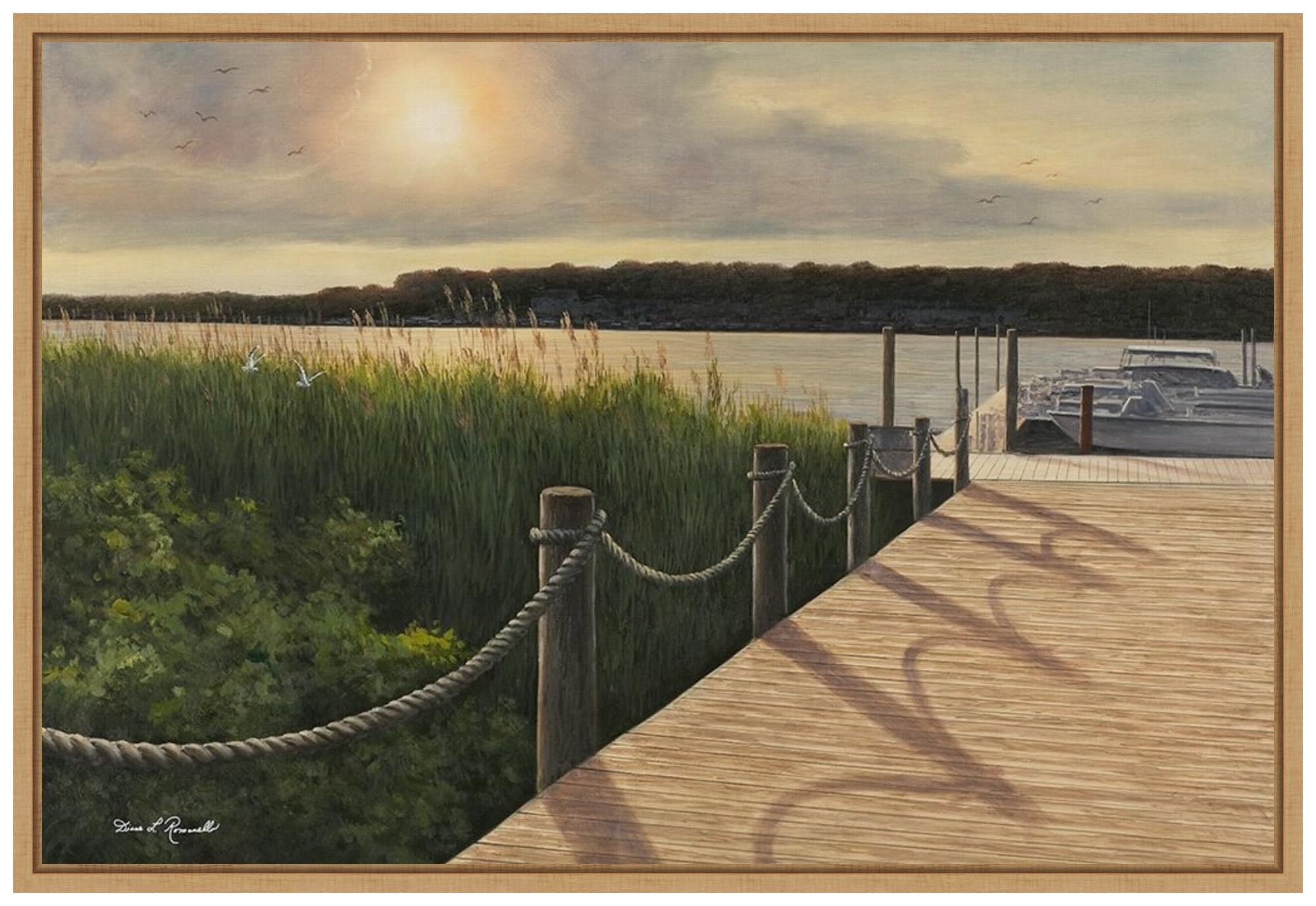 Amanti Art Framed Canvas Wall Art 23x33 - Listen To Your Heart Landscape Painting by Diane Romanello | Modern Framed Canvas Artwork for Living Room, Bedroom & Bathroom Decor | Large Wall Poster for Home & Office Interior Design