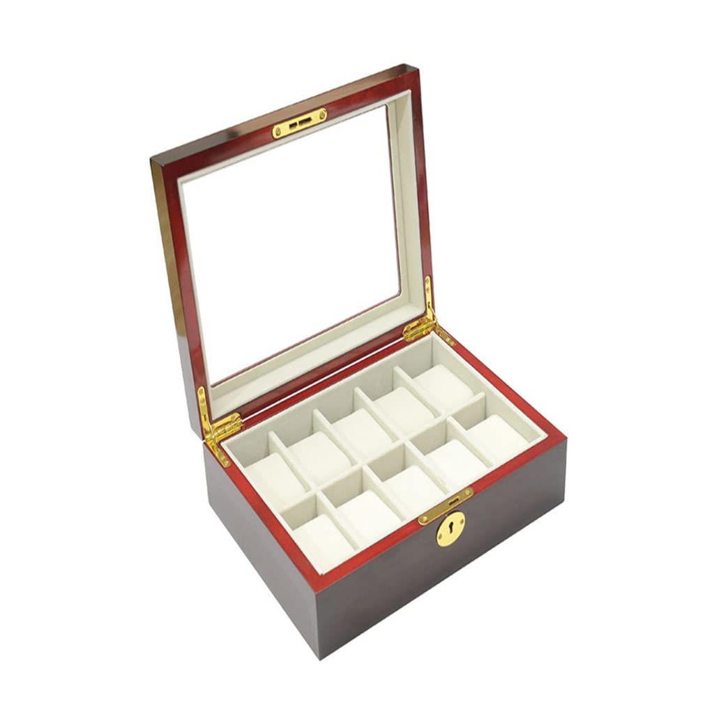 10-Lock European Red Light Painted Jewelry Watch Display Box - Custom Watch Storage Case (8 x 11 x 31cm) - Perfect for Watch Collectors & Jewelry Organization
