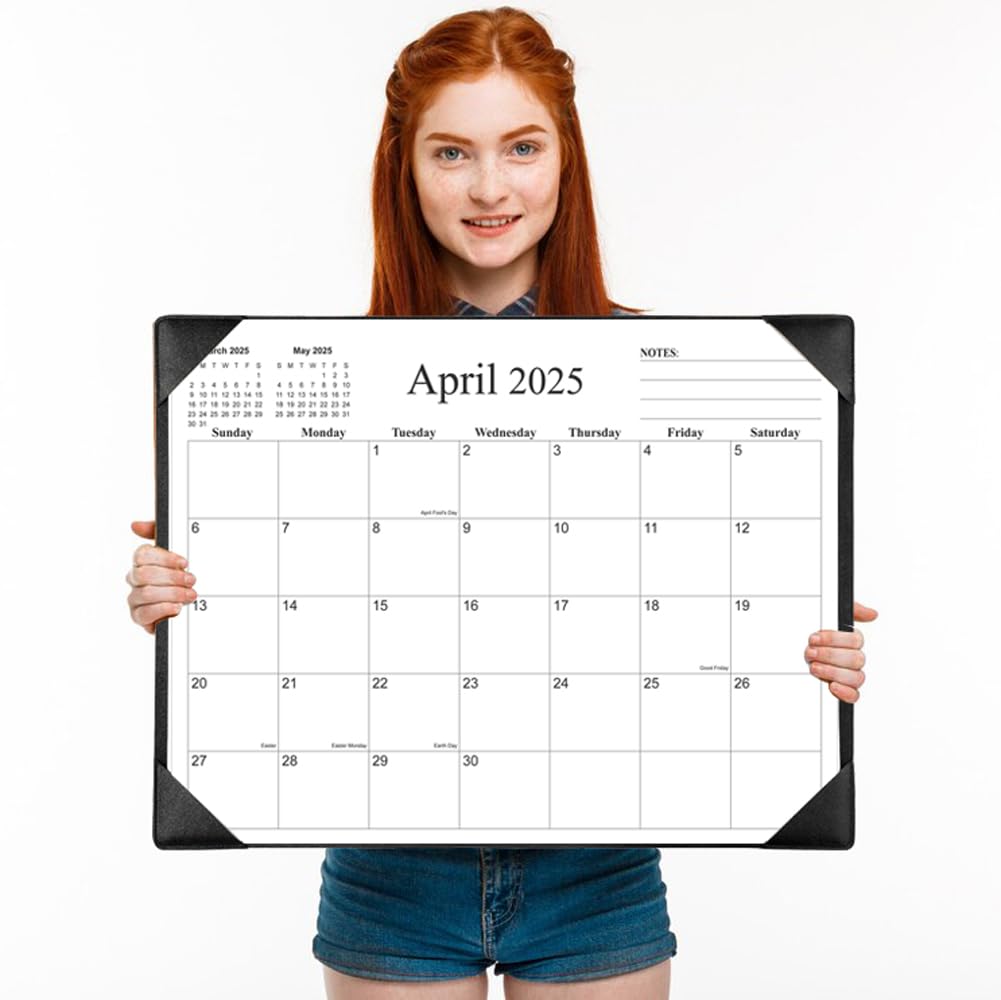 2025-2026 Large Desk Calendar with Desktop Mat - 15 Month Planner from April 2025 to June 2026 - 22