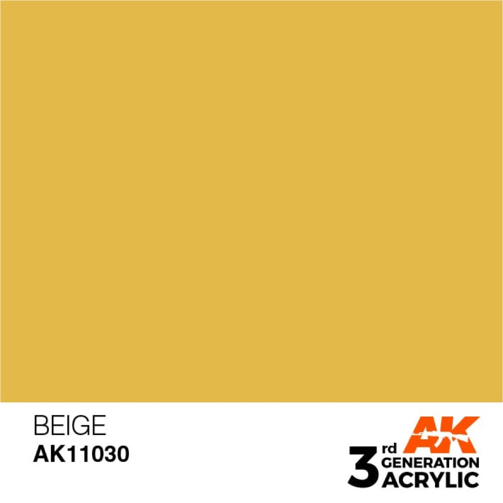 AK Interactive AK11030 Beige Acrylic Paint 17ml (3rd Generation) - Premium Model Paint for Miniatures, Military Models & Dioramas - Perfect for Scale Modeling, Wargaming & Hobby Projects