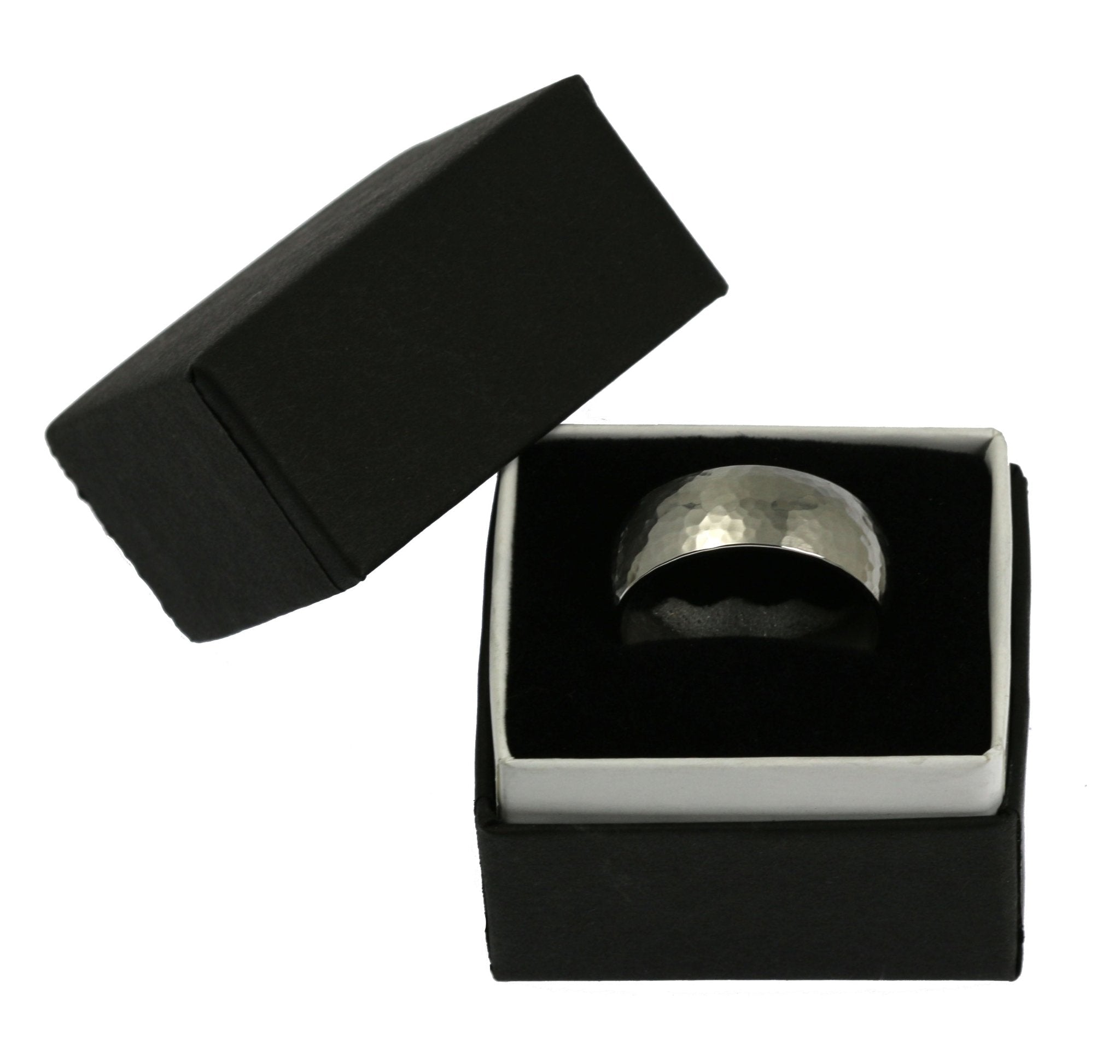 8mm Hammered Comfort Fit Stainless Steel Men's Wedding Band Ring - Durable & Hypoallergenic Jewelry for Grooms, Anniversary Gifts & Everyday Wear