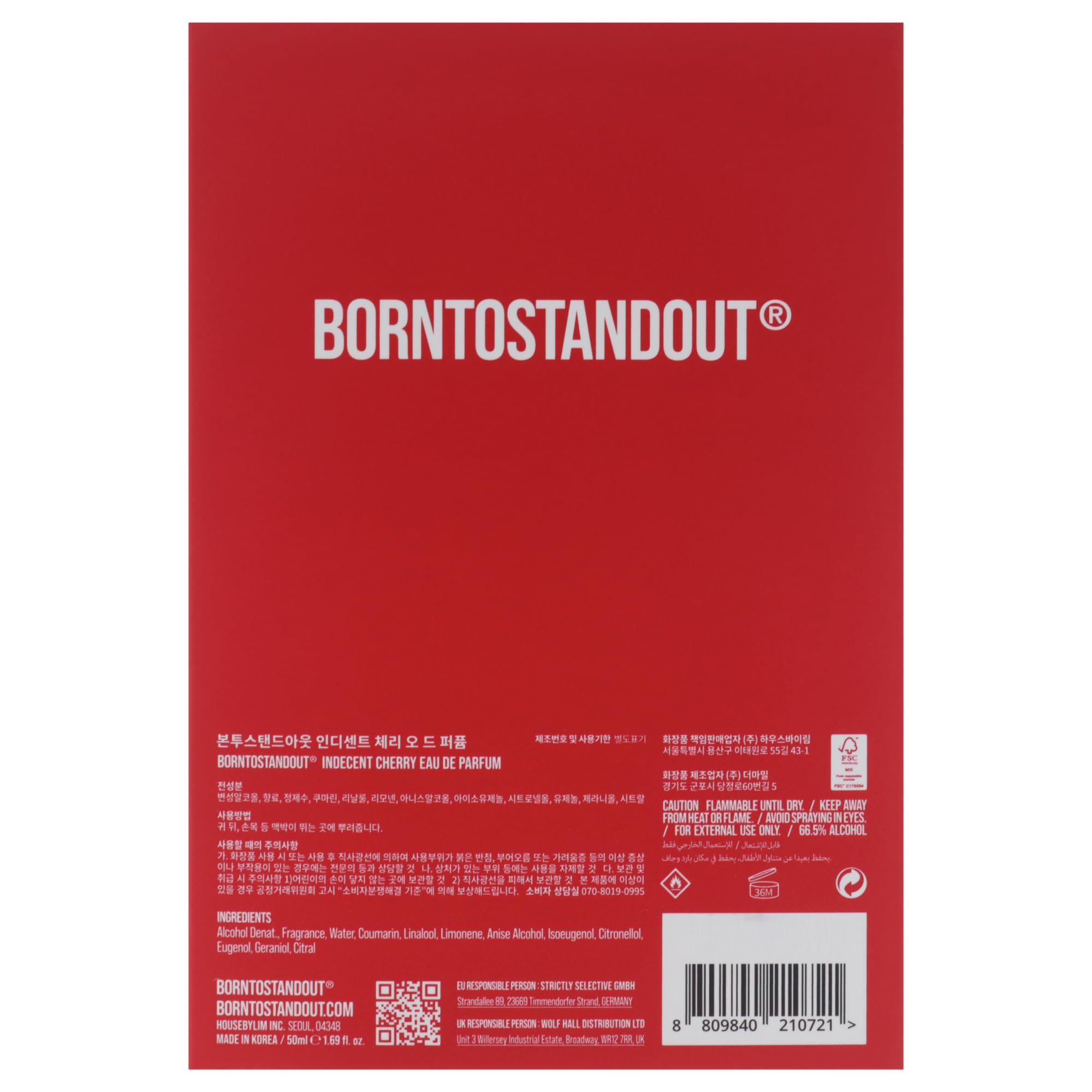 Born To Stand Out Indecent Cherry Unisex Eau de Parfum - 1.7 oz Perfume Spray for Women & Men | Romantic Date Night & Special Occasion Fragrance