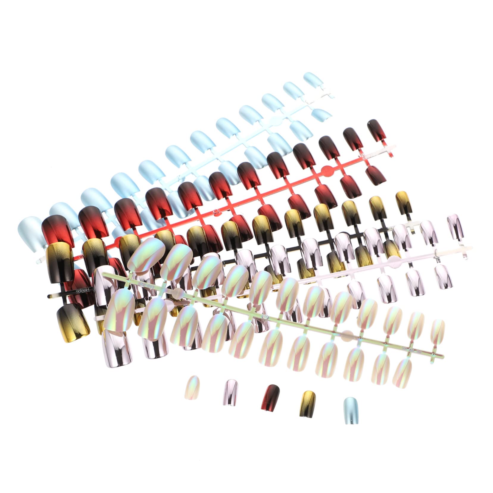 FOMIYES 144pcs Nail Art Decals - Cute Wearable Fake Nails for Manicure, DIY Artificial Nail Patches, Acrylic ABS Flat False Nails | Perfect for Parties, Weddings, Daily Wear & Nail Art Designs