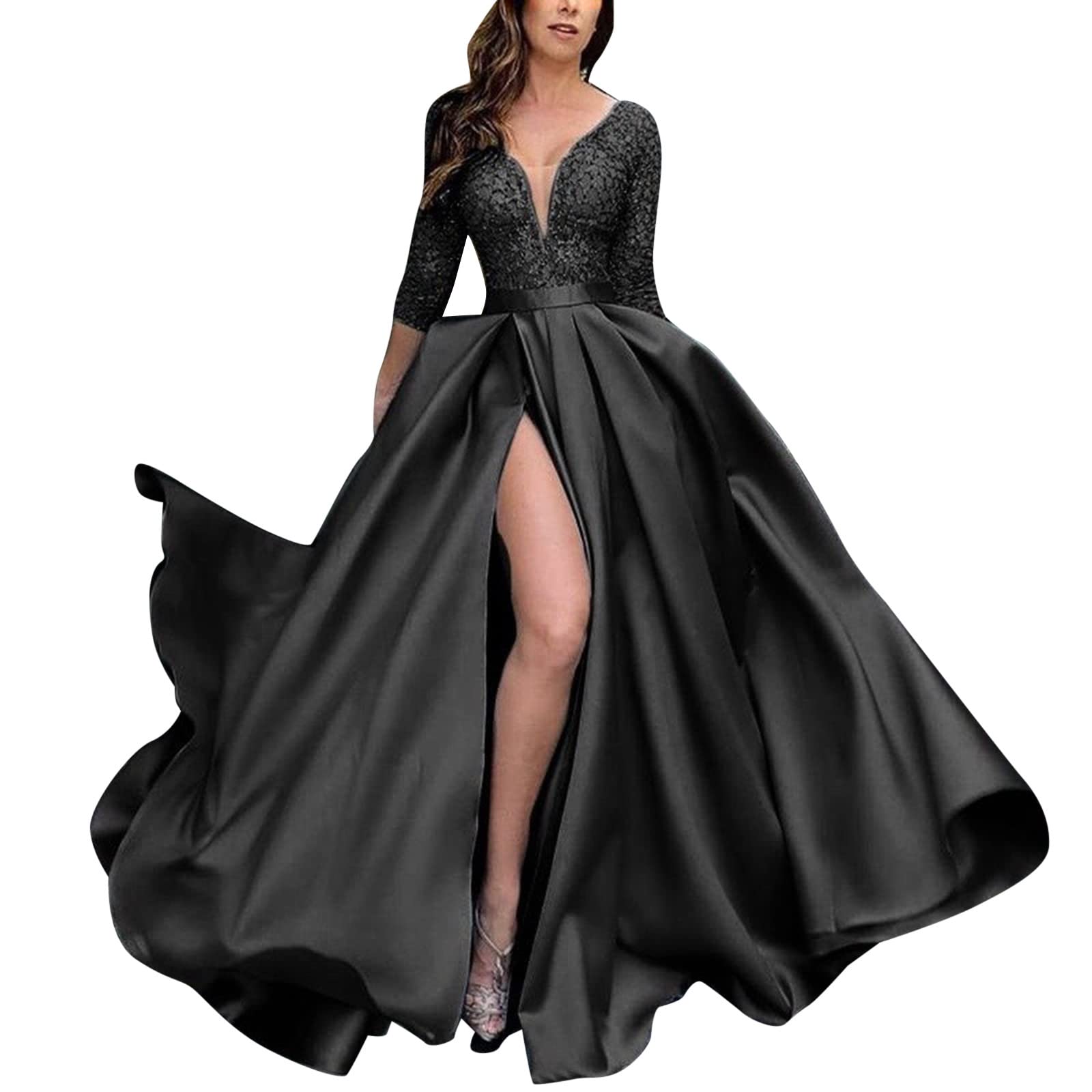 Chokovy Women's Elegant Ruched Party Dress - Skinny Clubwear & Casual Bronzing Five-Point Robe for Night Out, Date Night, and Special Occasions