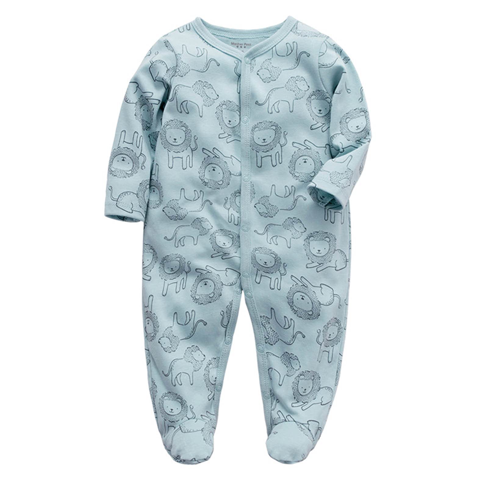 Soft Baby Romper for Boys & Girls - Cute Cartoon Jumpsuit with Footies - Blue Infant Outfit for Playtime, Photos & Everyday Comfort