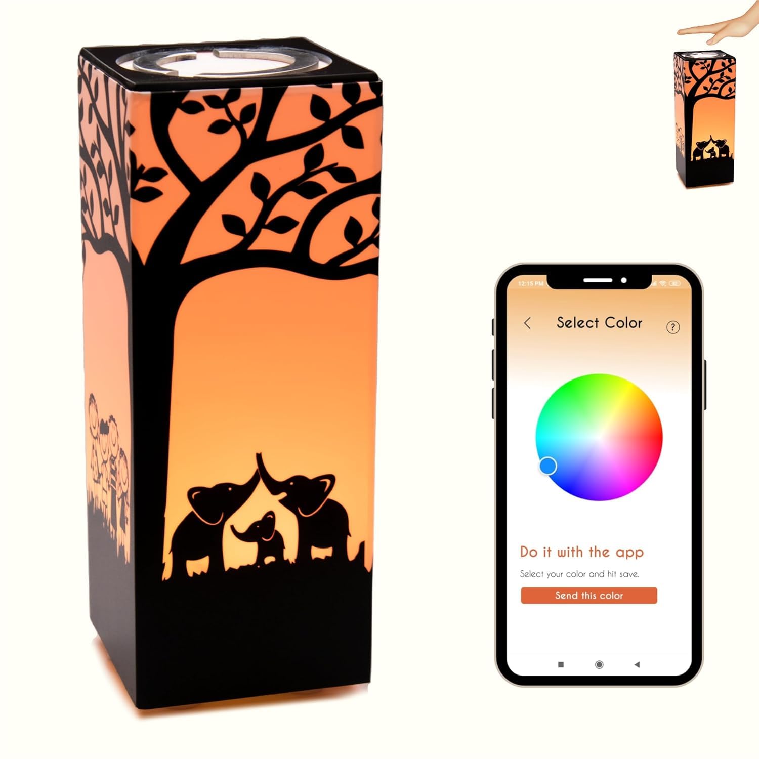 Telepathy Tree - Long Distance Friendship Lamp with Wi-Fi & Touch-Activated Color Changing LED Lights | Perfect Gift for Loved Ones Far Away | Ideal for Bedrooms, Dorms & Long-Distance Relationships (Set of 3)
