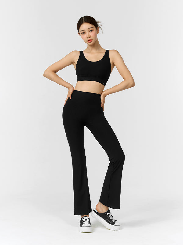 Comfortable Stretch Ribbed Bootcut Pants for Women - Flattering Fit for Work, Casual & Night Out