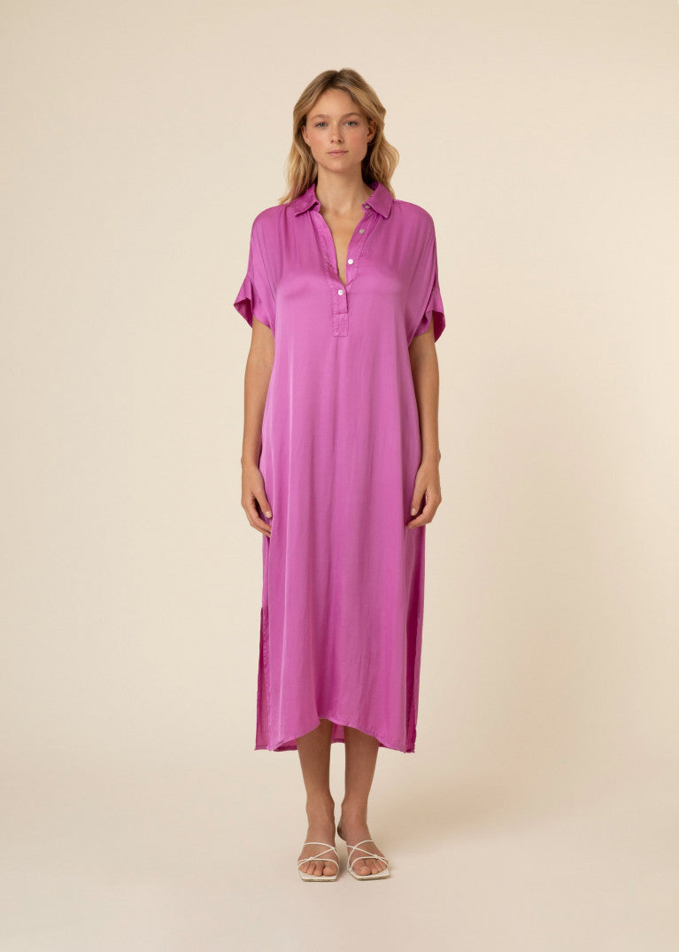 Galiena Women's Purple Dress - Elegant Flowy Midi Dress for Casual Wear, Parties & Special Occasions