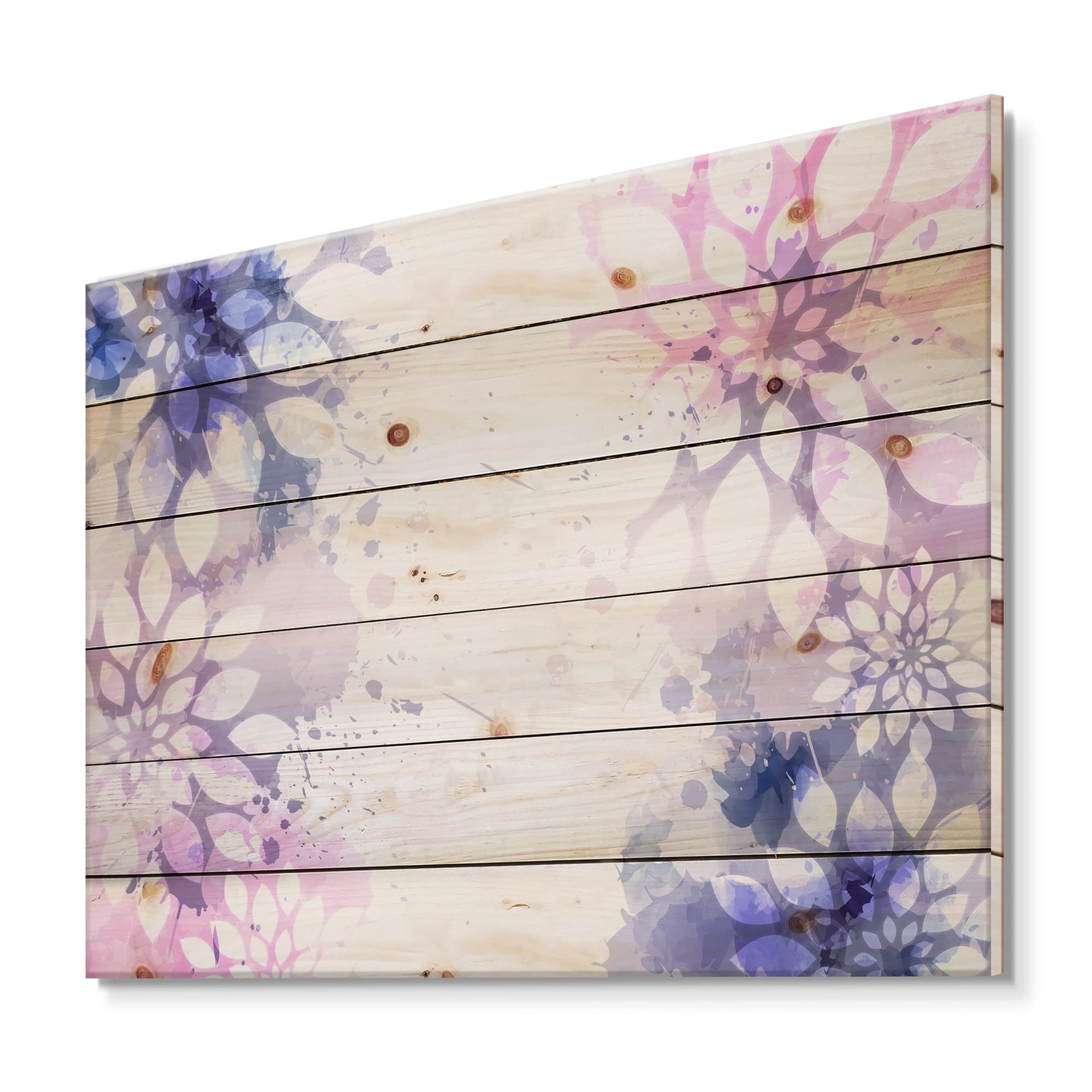 Abstract Wood Wall Art - Purple & Pink Modern Decor for Living Room