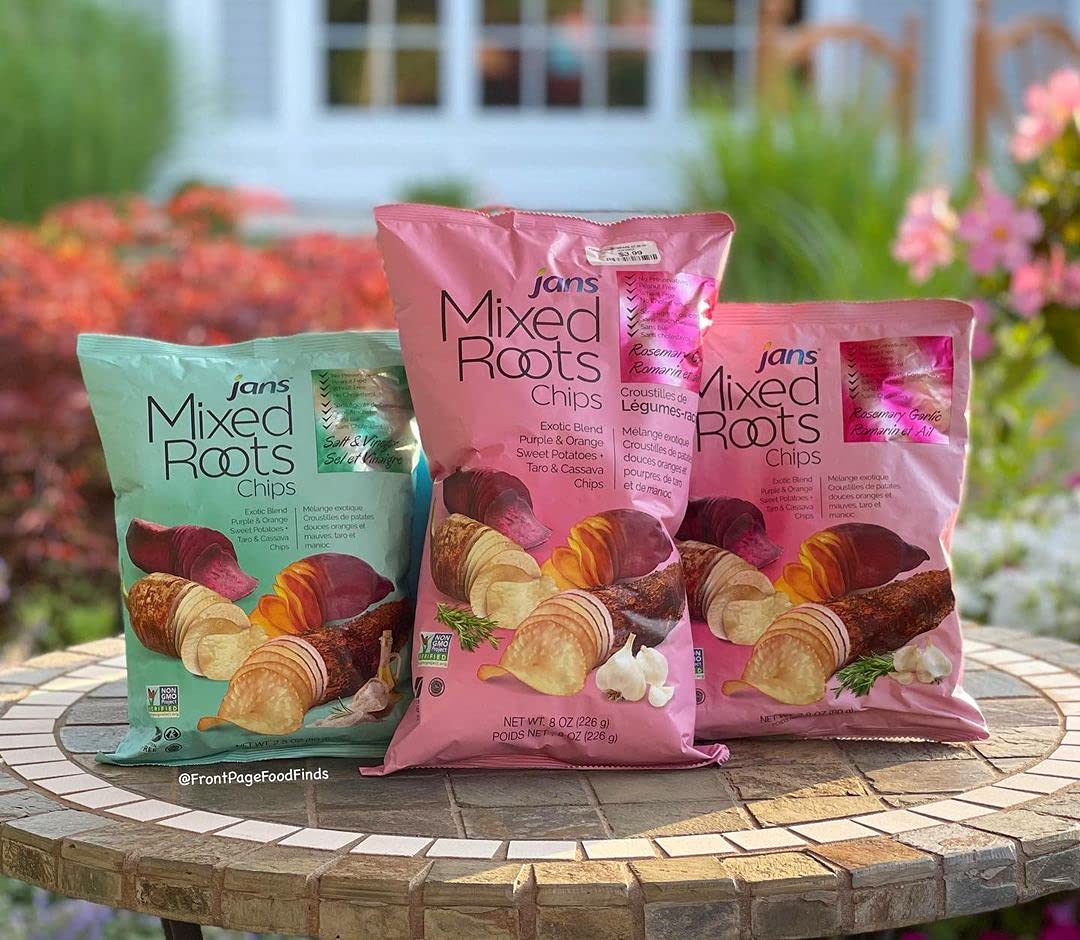 Mixed Roots All Natural Vegetable Chips - Salt & Vinegar Flavor, 2.8 oz | Gluten-Free, Vegan Snack for Parties, School Lunches & Healthy On-the-Go Eating