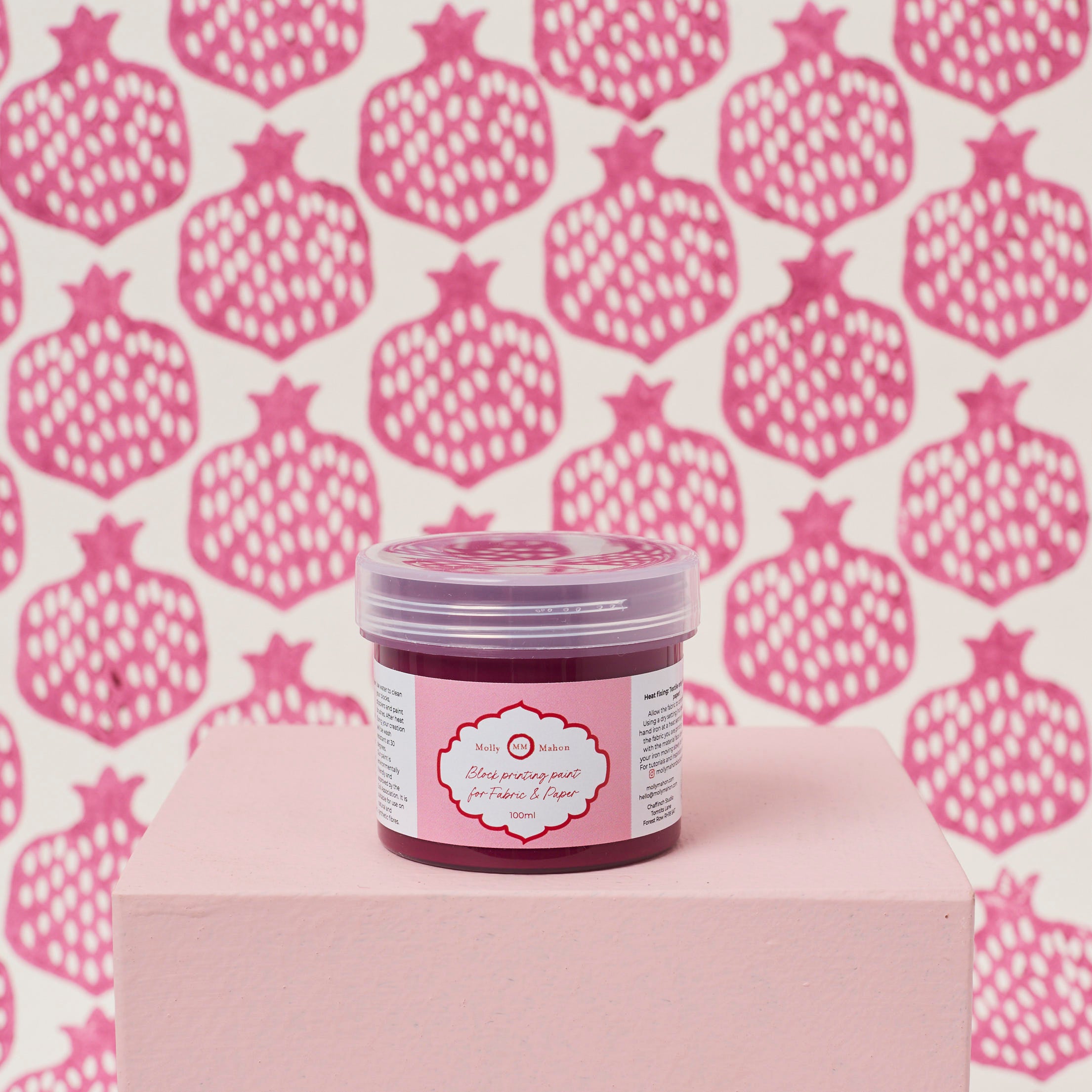Block Printing Paint Plum - High-Quality Fabric Dye for DIY Crafts, Home Decor, and Textile Art Projects