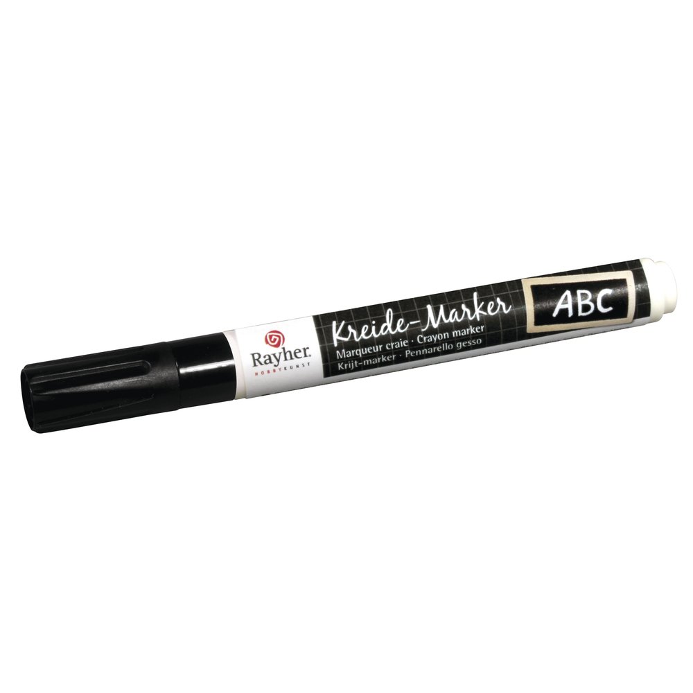 Rayher Chalk Marker with Chisel Tip (2-6mm) - Black Whiteboard & Glass Marker for Restaurants, Cafes, and Retail Signage