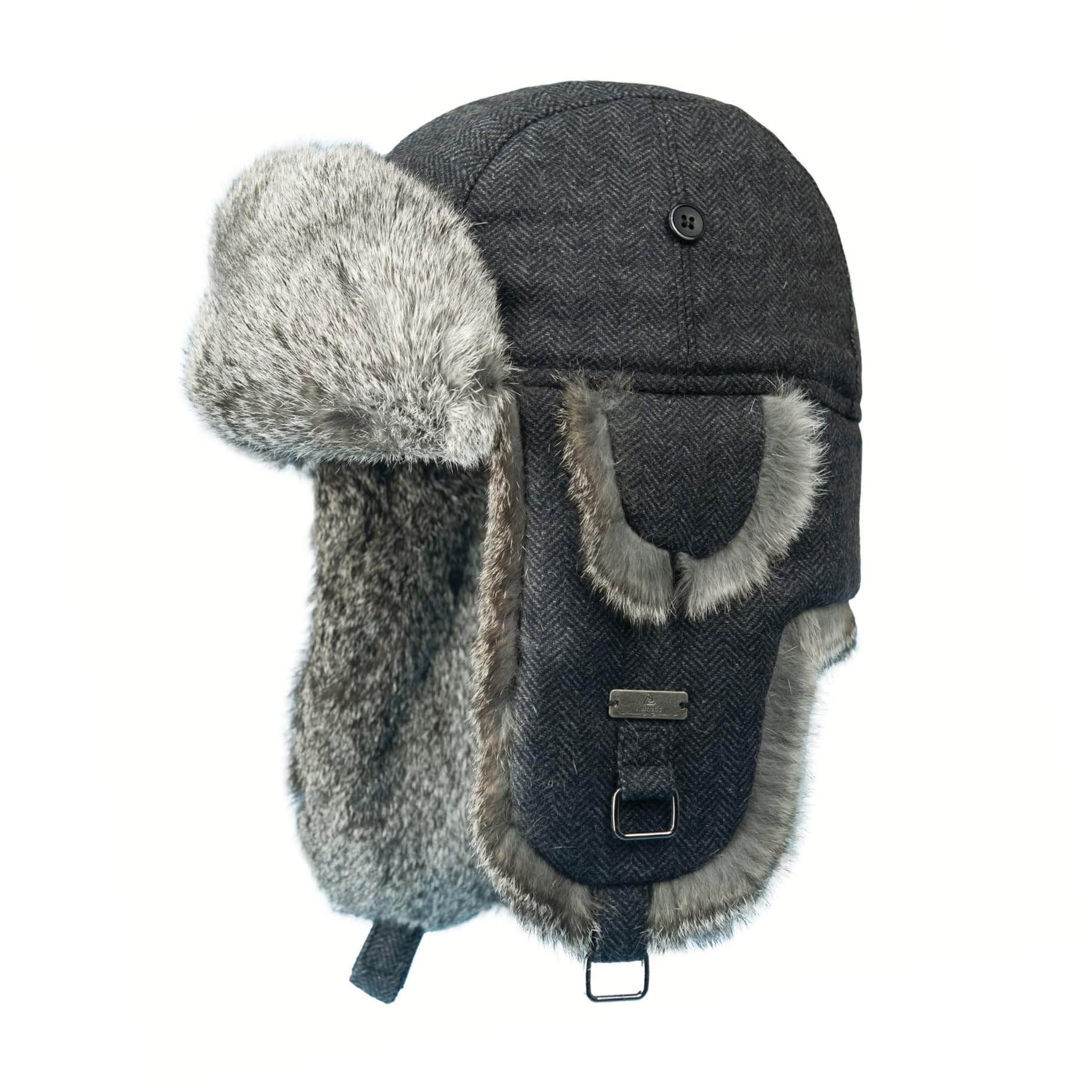 Kurhatic 100% Rabbit Fur Winter Trapper Hat - Warm Aviator Style Russian Trooper Hunting Ski Hat with Ear Flaps for Men & Women | Perfect for Cold Weather, Outdoor Activities & Winter Fashion