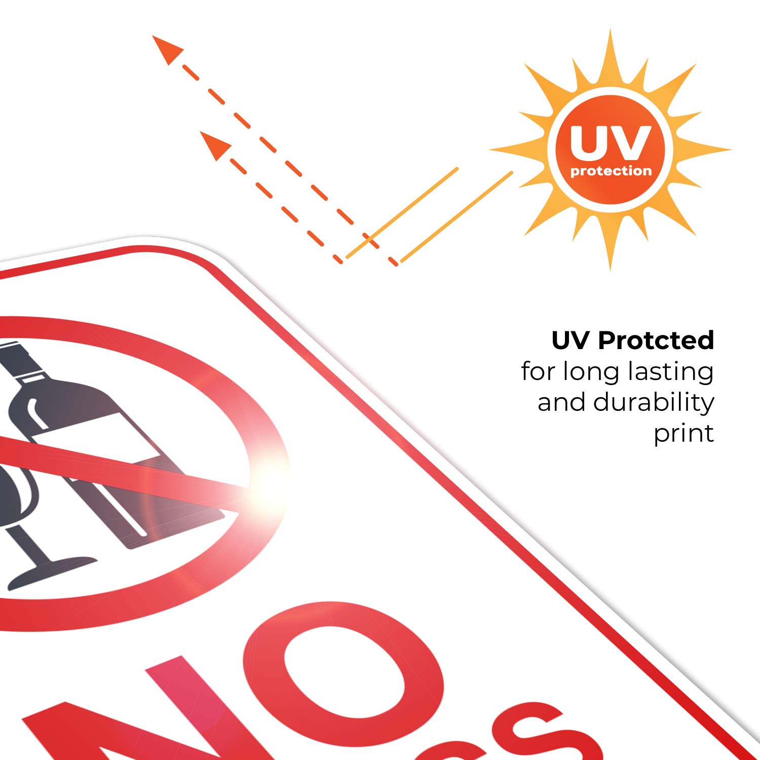 No Glass in Pool Area Sign - 12x18 Inches Rust-Free Aluminum Pool Safety Sign, Fade-Resistant & Durable, Made in USA - Perfect for Public Pools, Water Parks & Backyard Swimming Pools