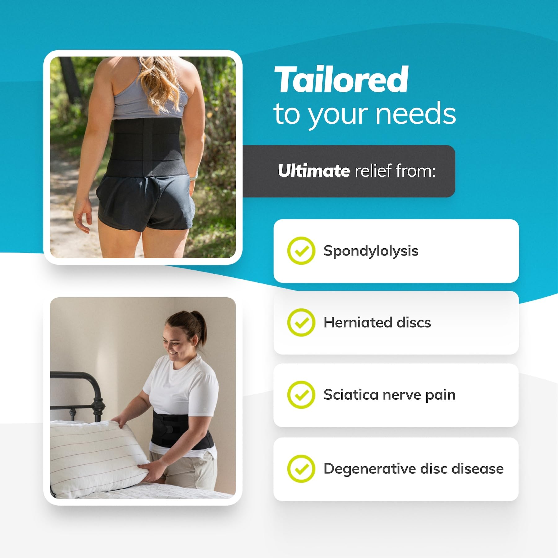 BraceAbility Elastic Low Back Brace - Adjustable Compression Support Belt for Sciatica, Herniated Disc & Lower Back Pain Relief - Ideal for Heavy Lifting, Workouts, Sleeping & Daily Activities - Lumbar Support for Men & Women (Large)