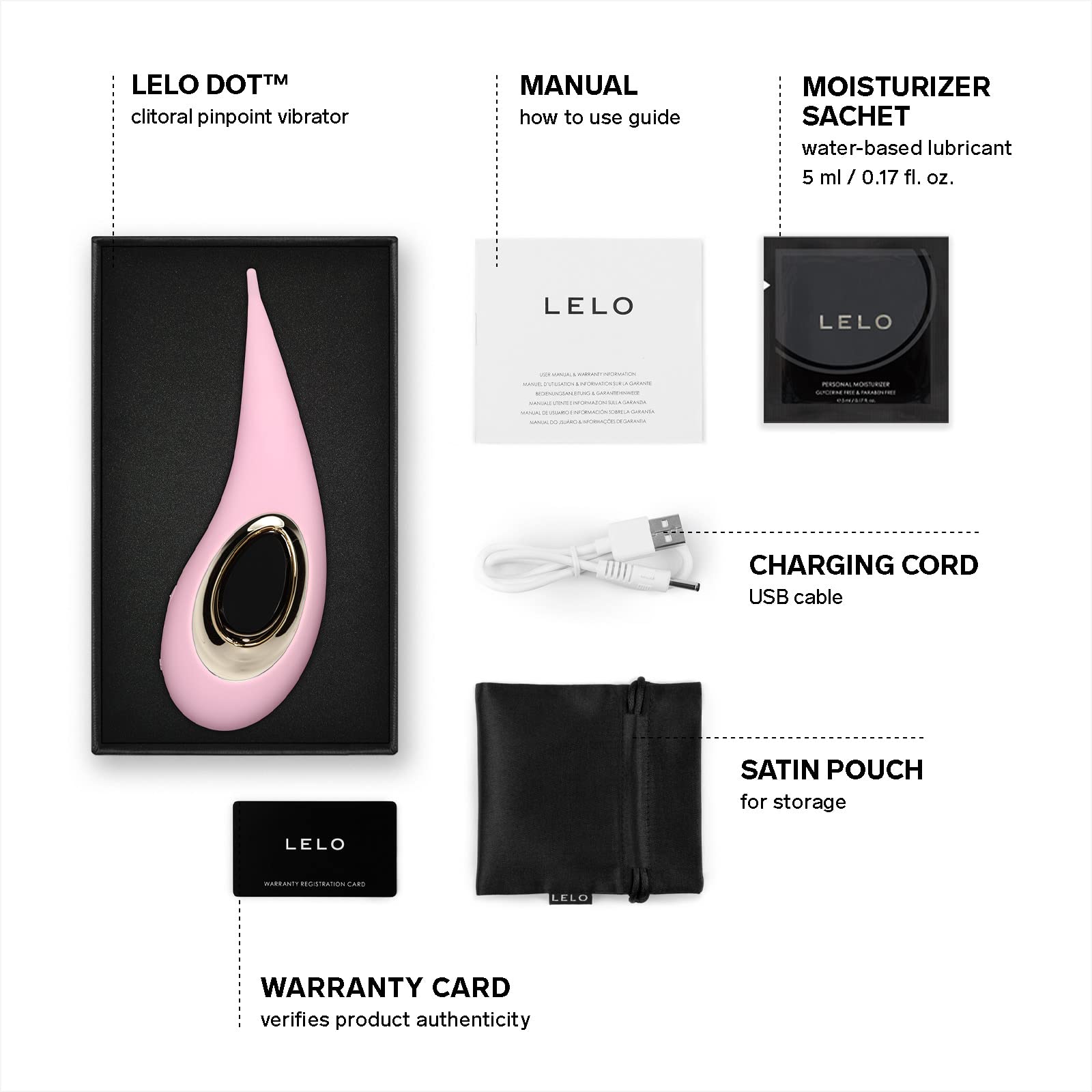 LELO DOT Clitoral Vibrator for Women - 8 Powerful Vibration Modes, Ergonomic Design, Rechargeable Adult Sex Toy for Precise Clitoral Stimulation | Perfect for Solo Play, Couples & Sensual Exploration (Pink)
