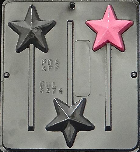 Star Lollipop Chocolate Candy Mold - Clear Plastic 1-Pack for DIY Candy Making, Baking & Party Treats | Candy Molds N More 3374 | Perfect for Birthday Parties, Halloween & Holiday Gifts