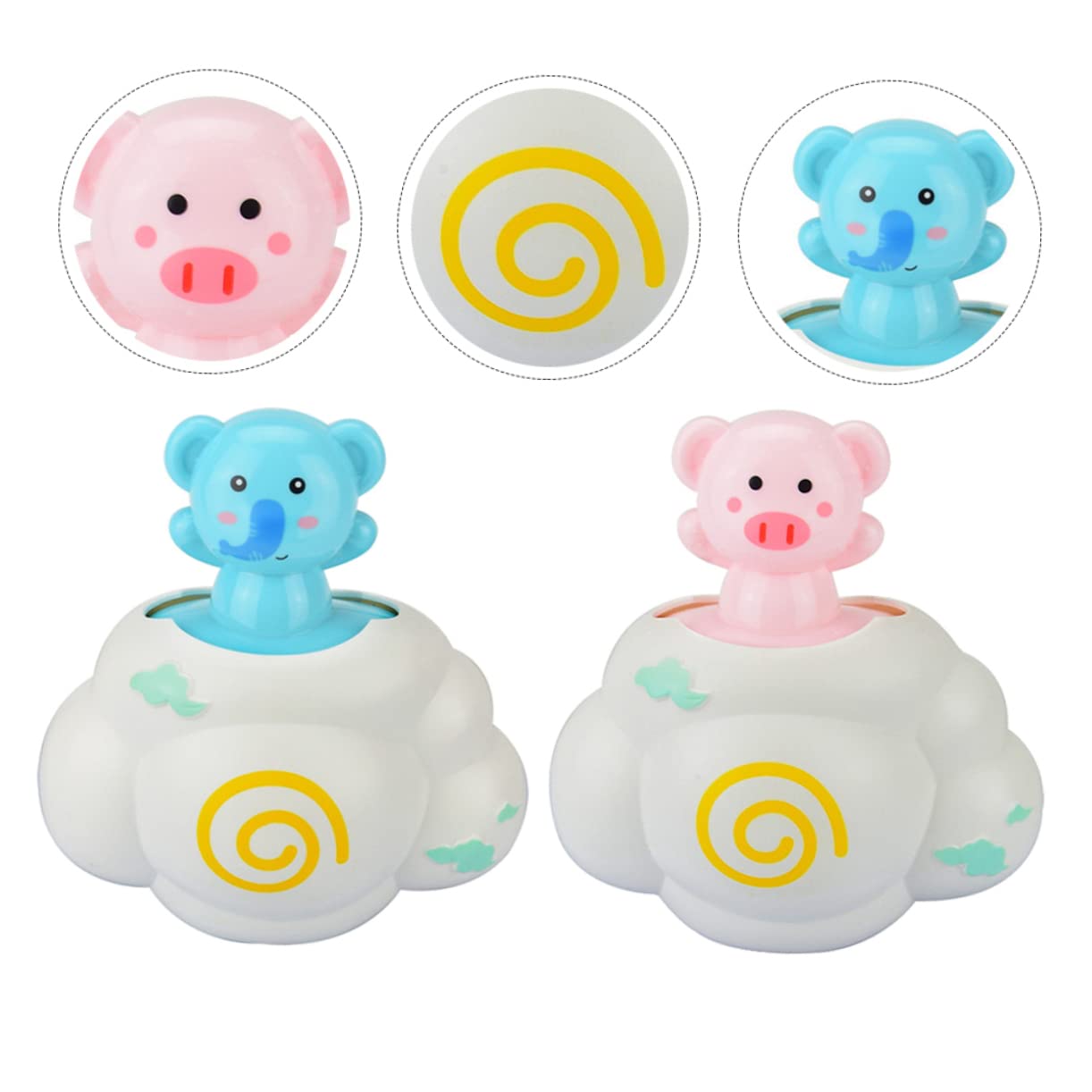 HEMOTON 4-Piece Bath Toy Set - Colorful Rain Shower Bathtub Toys for Kids, Safe Plastic Water Play Toys for Toddlers | Fun Bath Time, Pool & Outdoor Water Activities