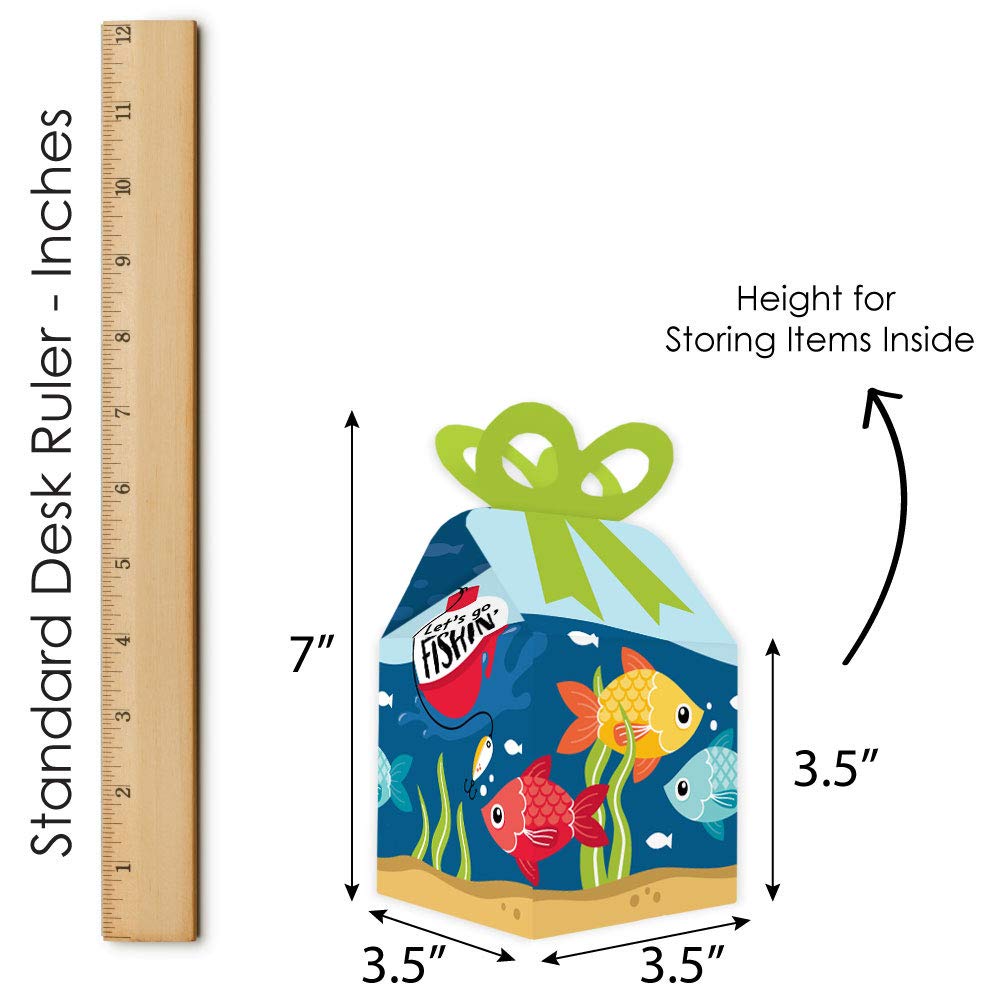 Let’s Go Fishing Gift Boxes - 12pcs Fish Theme Party Favors for Birthdays & Baby Showers