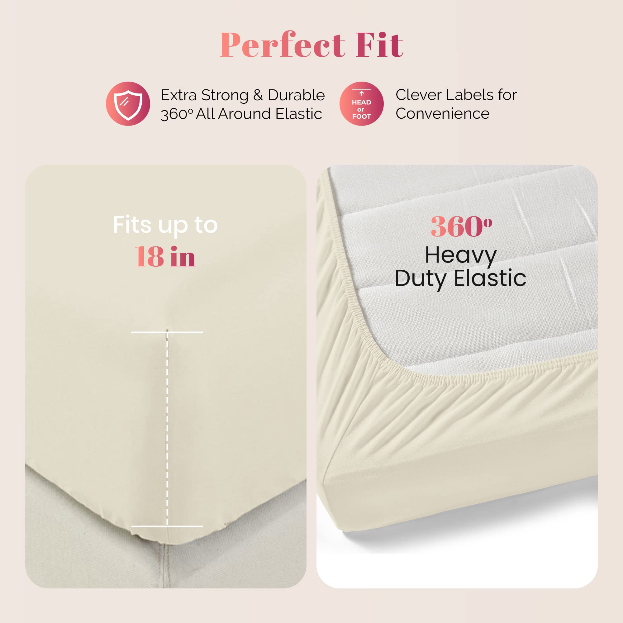 Premium 1000 Thread Count Egyptian Cotton King Sheet Set - 4 PC Luxury Bedding, Cooling High Thread Count Deep Pocket Sheets (Fits Up to 18