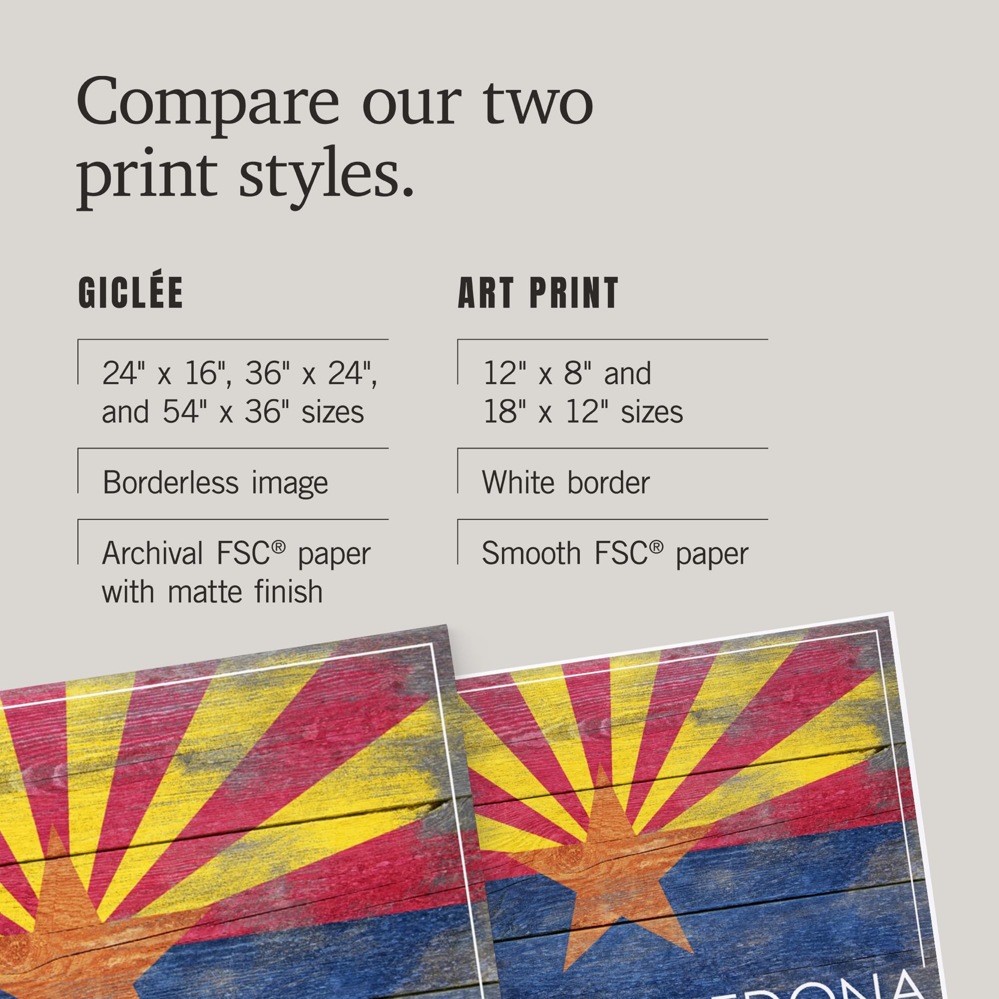 Lantern Press 16x24 Inch Giclee Art Print - Sedona Arizona Landscape with Rustic State Flag - Wall Decor for Home, Office & Cabin
