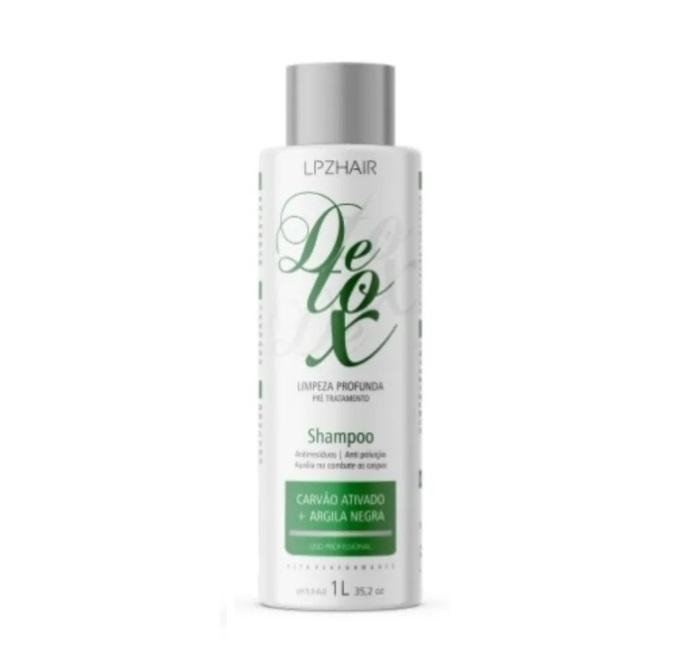 Activated Charcoal & Black Clay Detoxifying Shampoo for Deep Cleansing - 1L Bottle for Oily Scalp & Product Buildup Removal | LPZ Hair Care | Perfect for Post-Workout & Pre-Styling Use