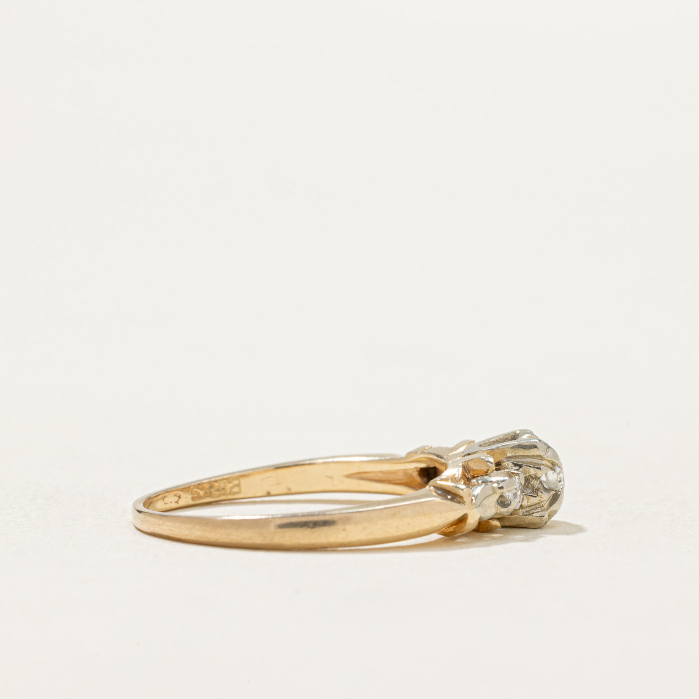 14K Two Tone Gold Illusion Set Diamond Ring - 0.09ct Round Cut Diamond Engagement Ring for Women, Size 6 | Perfect for Wedding, Anniversary & Proposal Gifts