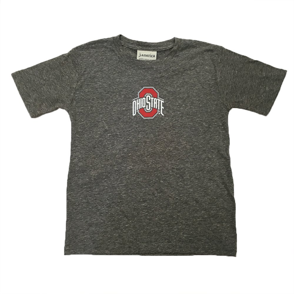 Ohio State Buckeyes Youth Heather Gray Small Logo T-Shirt – Comfortable Cotton Tee for Kids, Game Day Outfits, School Spirit Wear & Casual Everyday Style