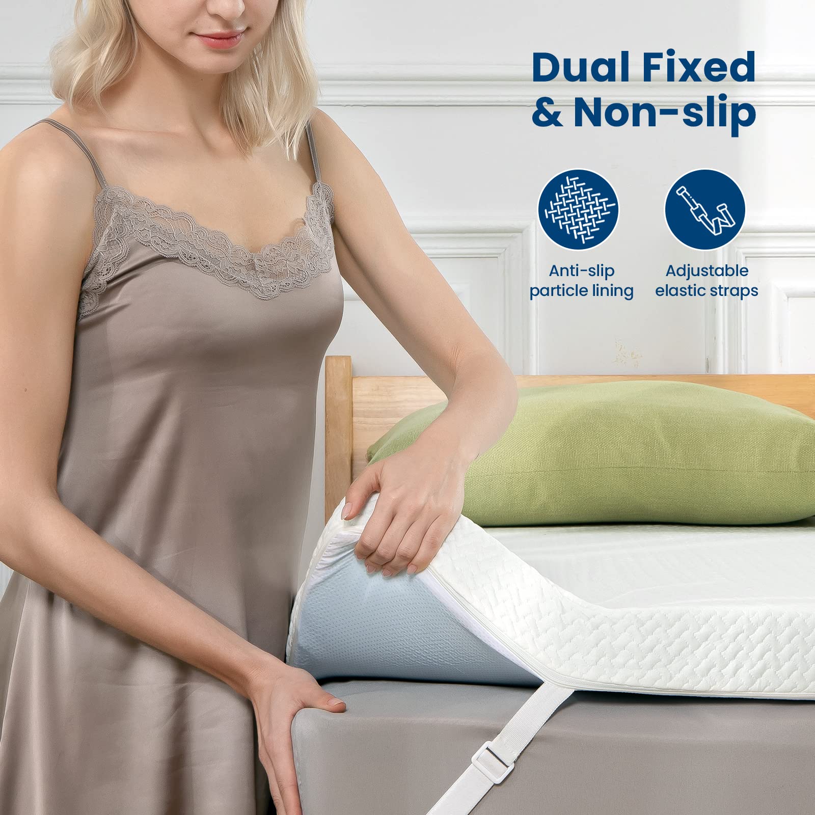 IMOOY 3 Inch Cooling Gel Memory Foam Mattress Topper Twin XL Size - High Density Ventilated Mattress Pad with Removable Bamboo Cover - Pressure Relief for Back, Hip & Shoulder Pain - Perfect for Hot Sleepers & Side Sleepers - 10 Year Warranty