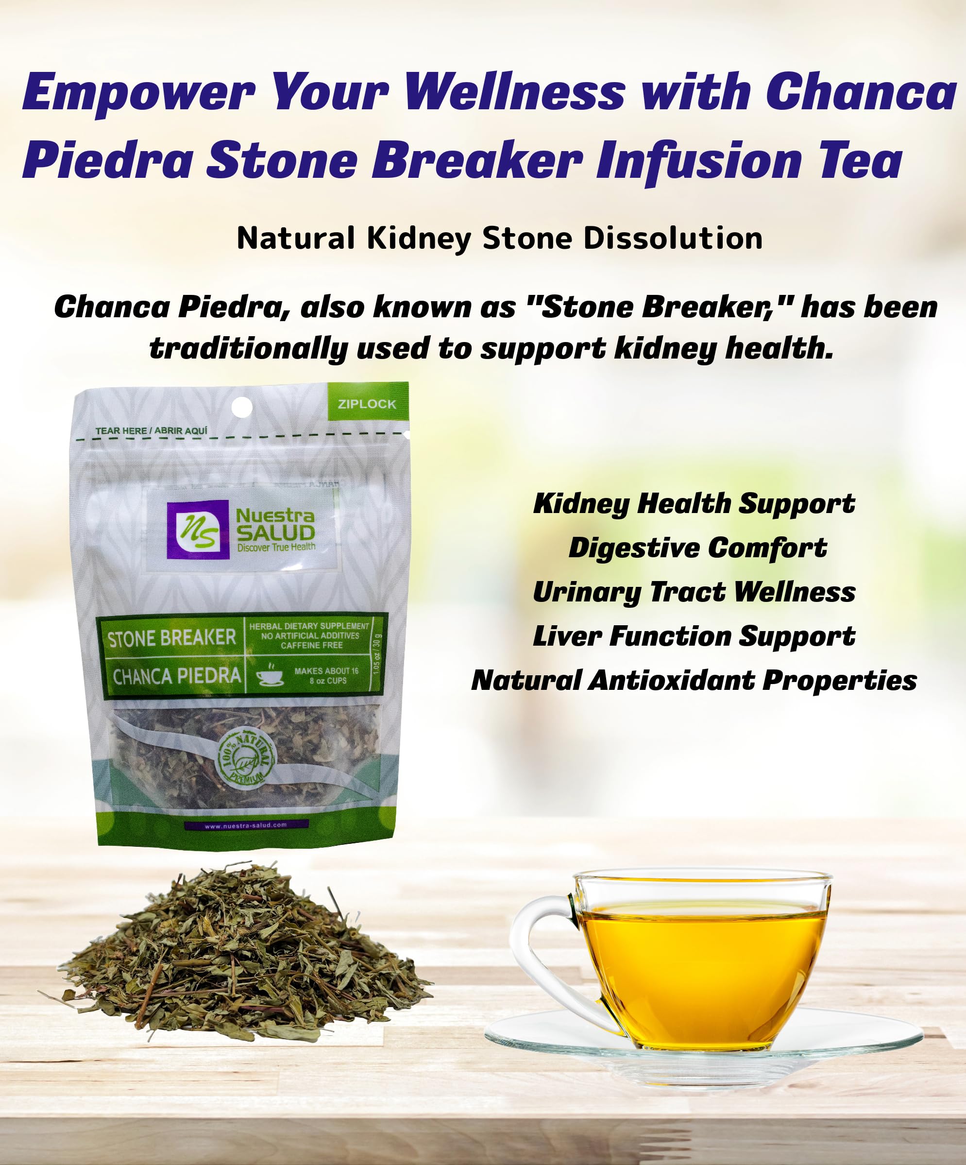 Chanca Piedra Tea - Stone Breaker Herbal Tea for Kidney & Gallbladder Support (Pack of 3) | Natural Detox & Urinary Tract Health | Perfect for Daily Wellness Routine