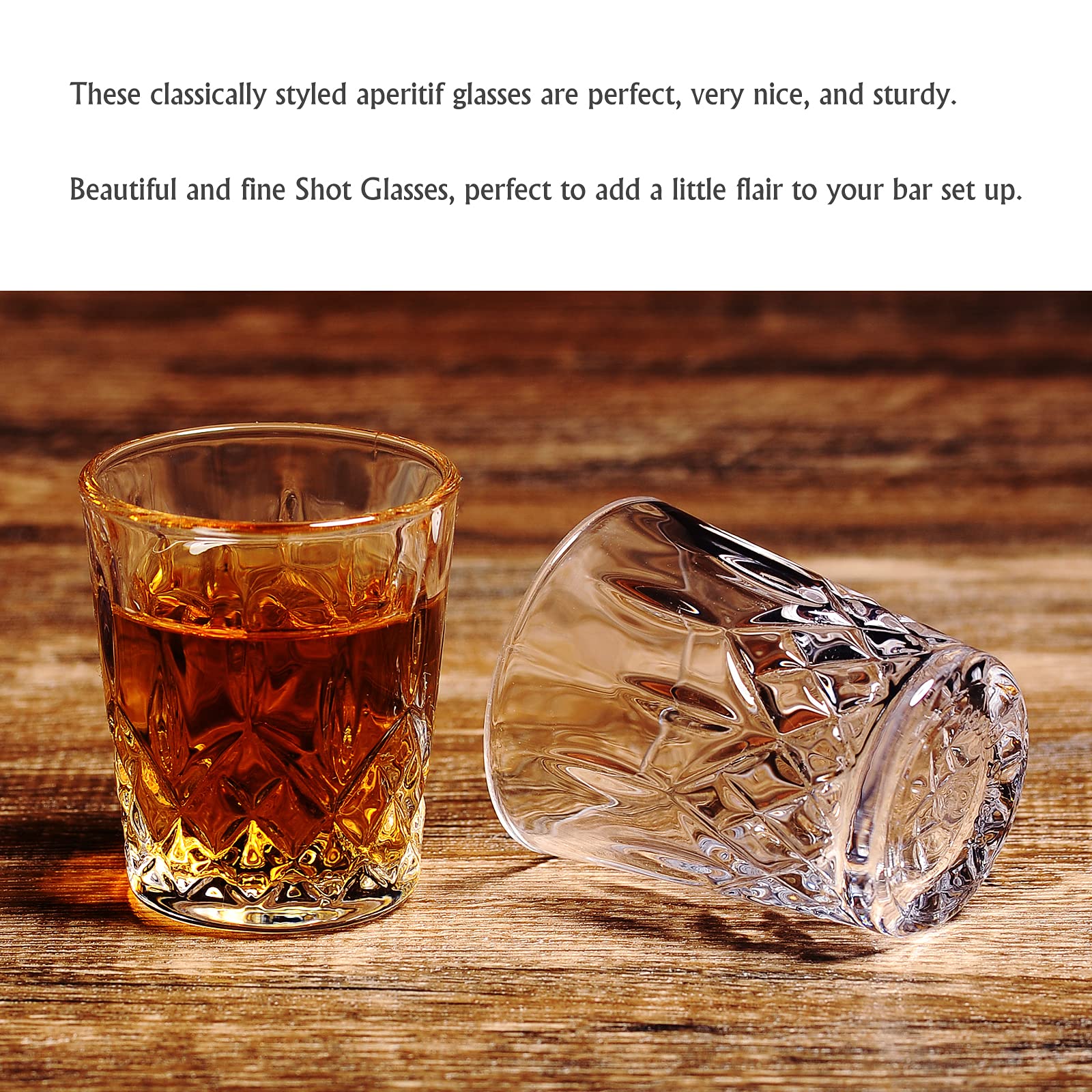 1.75oz Mini Shot Glass Set of 6 - Clear Small Tasting Glasses for Whiskey, Tequila, Sherry & Cordials - Perfect for Home Bars, Parties & Cocktail Tasting Events