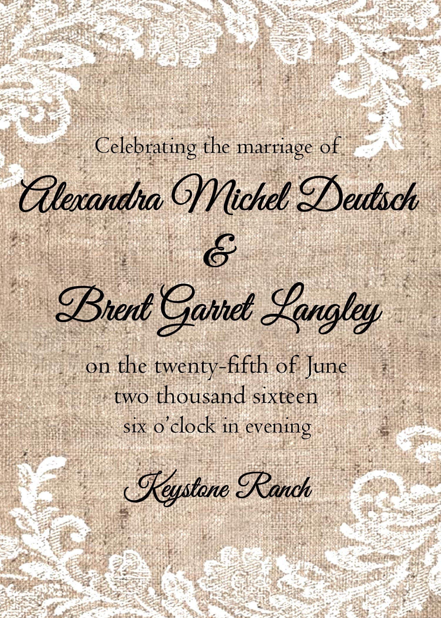 Personalized Wedding Fans for Guests - Rustic Burlap & Lace Program Fans Set of 10 - Perfect Wedding Favors for Outdoor, Beach, and Summer Weddings