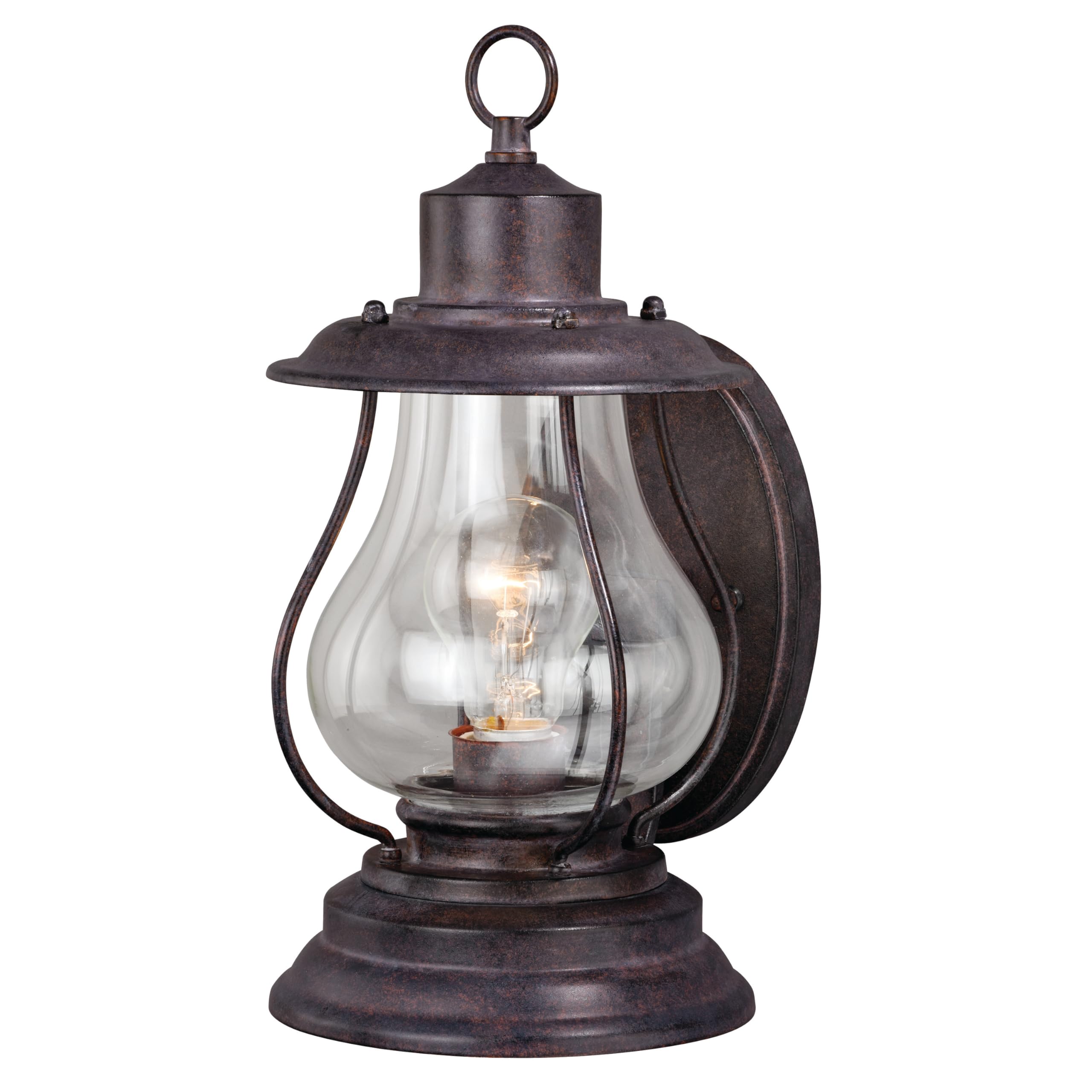 Dockside 1 Light Bronze Coastal Outdoor Wall Lantern with Clear Glass - Perfect for Porch, Patio, and Beach House Lighting