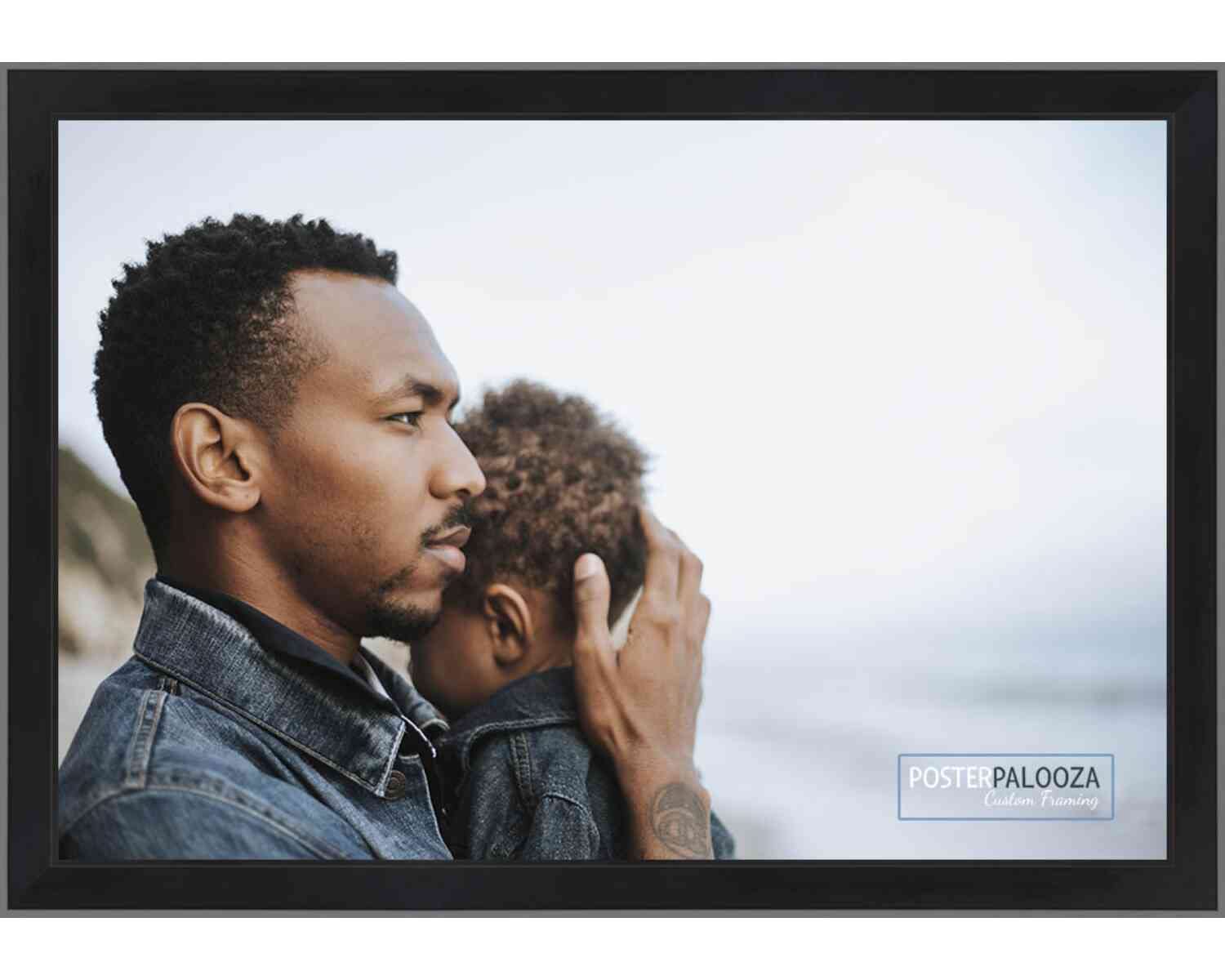 21x17 Contemporary Black Wood Picture Frame with UV Acrylic & Foam Board Backing - Wall Art Display for Home, Office & Gallery Decor