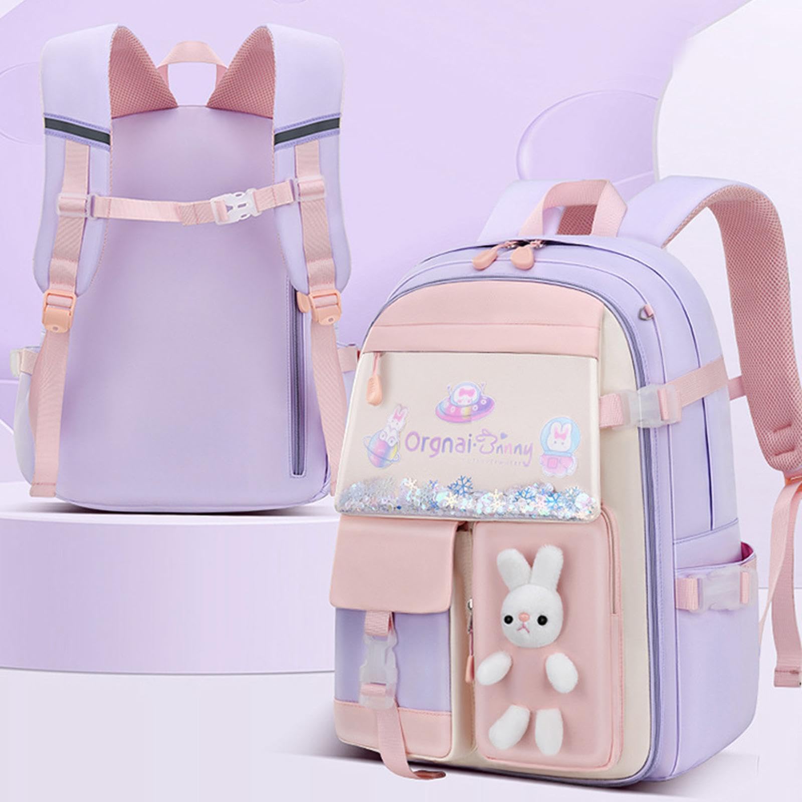 MYADDICTION Kids Backpack Lightweight School Bag for Boys & Girls, Water-Resistant Daypack with Adjustable Straps - Perfect for School, Travel, and Outdoor Activities (Purple)