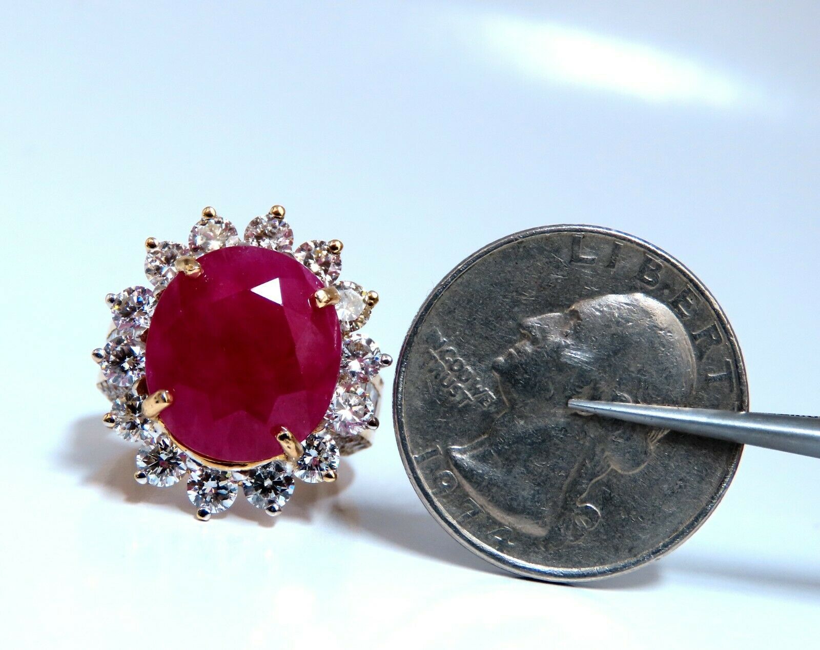 GIA Certified 16.37 Carat Natural Ruby and Diamond Ring in 14K Gold - Elegant Engagement, Wedding, or Anniversary Jewelry Gift for Women
