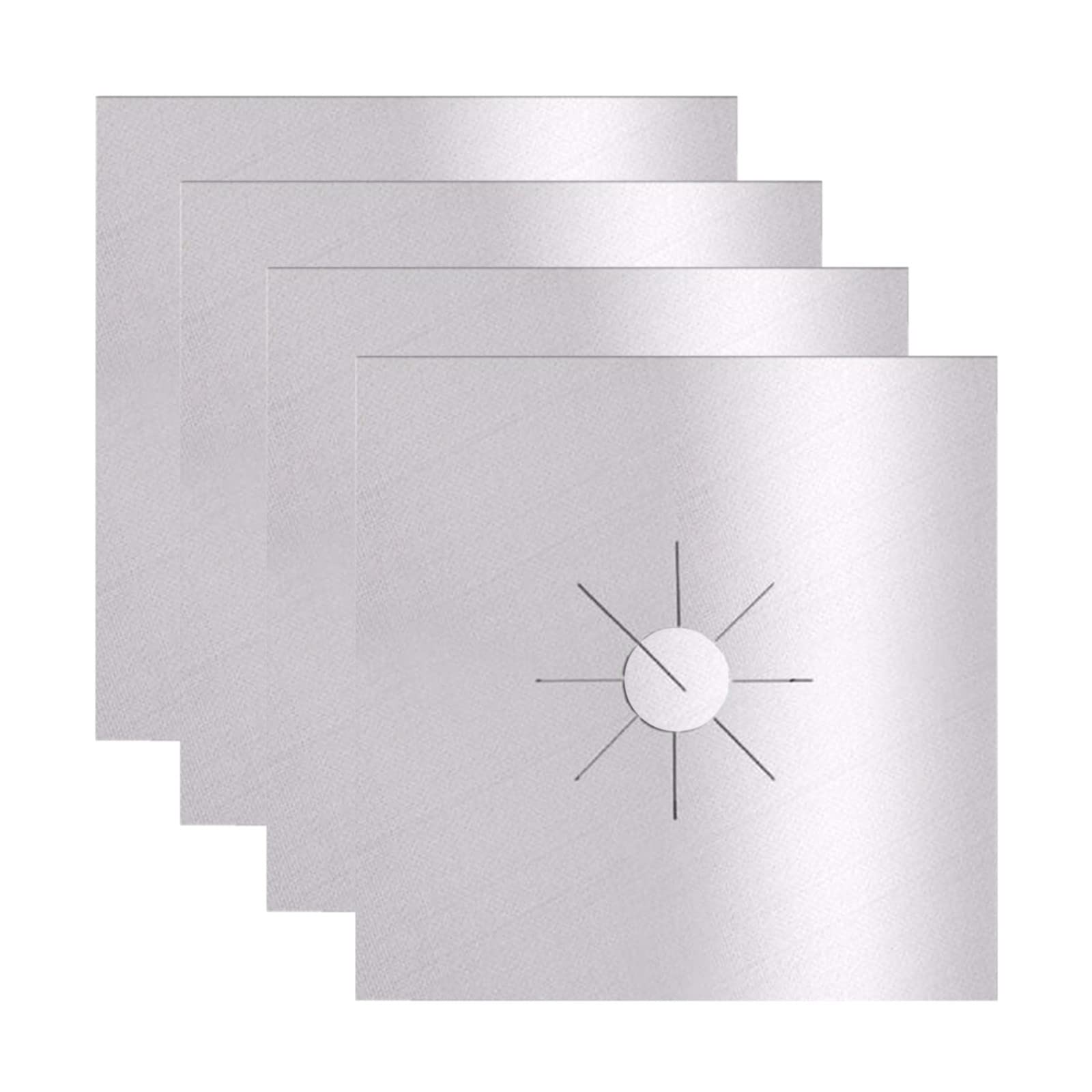 Double Thick Reusable Non-Stick Stove Burner Cover - Heat Resistant Gas Stove Protector, Cuttable Kitchen Liner for Pans & Cookware (Silver, One Size) - Perfect for Kitchen Safety & Stove Protection