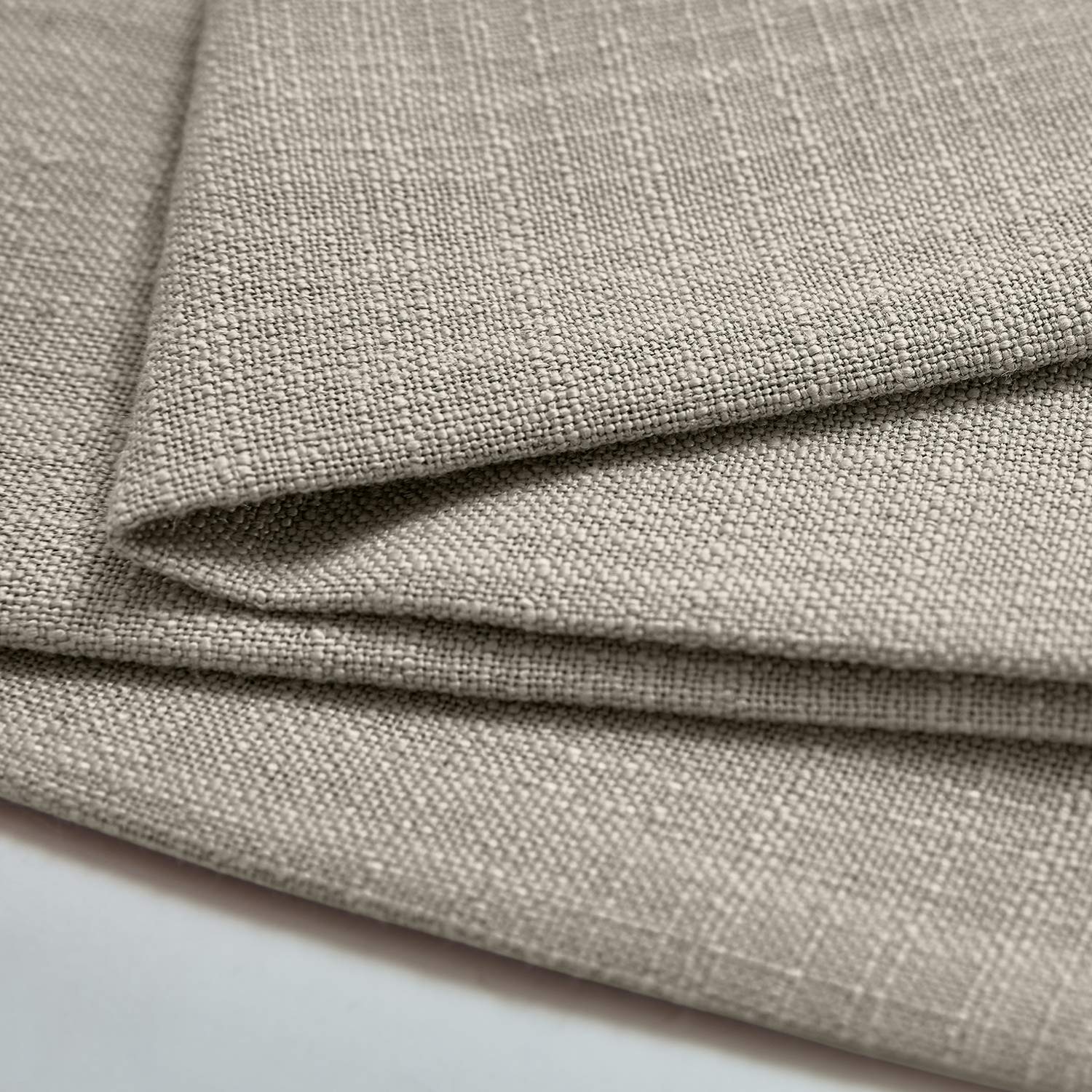 Frelement Breathable Faux Linen Blackout Curtains - Noise Reducing Thermal Insulated Drapes with 4-in-1 Header for Bedroom, Living Room, Office & Patio Door (52x96 Inches, 1 Panel, Burly Wood) - Perfect for Light Control, Privacy & Soundproofing in Home & Office Spaces