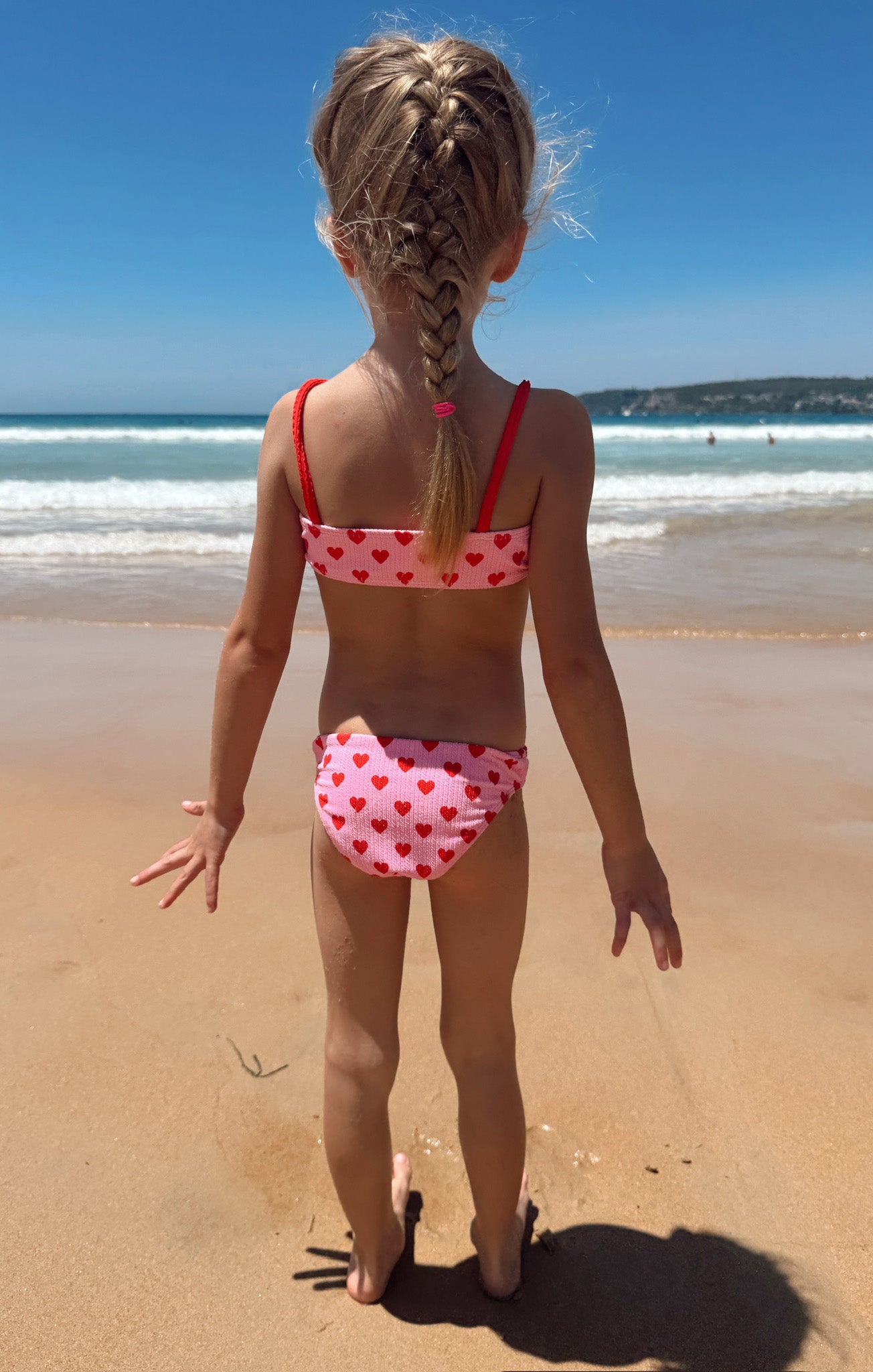 Little Folly Bikini - Red Hearts Rib Scrunch High Waisted Swimwear | Sexy Two Piece Bathing Suit for Women | Perfect for Beach, Pool Party & Summer Vacation