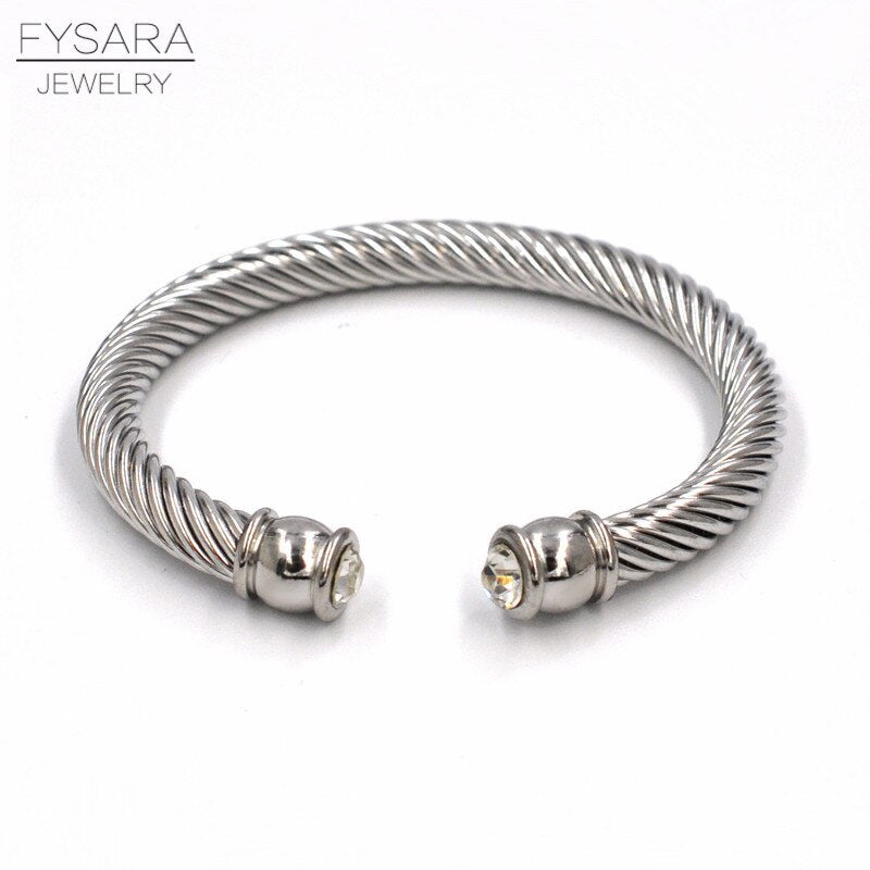 Twisted Cable Wire Bangle Cuff Bracelets for Women - Fashion Jewelry for Casual & Formal Wear - Perfect for Office, Party & Everyday Accessories