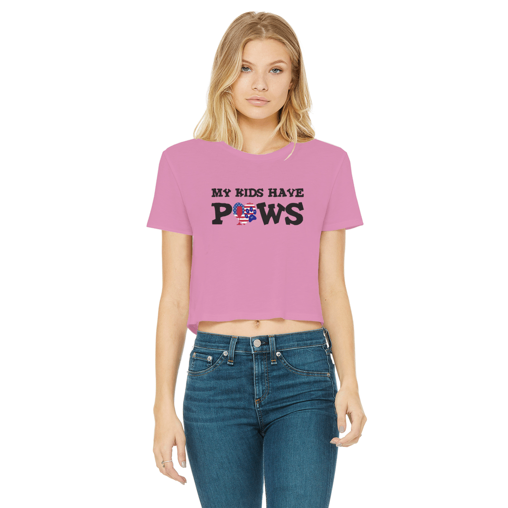 My Kids Have Paws Classic Women's Cropped Raw Edge T-Shirt | Funny Dog Mom Tee | Casual Wear & Pet Lover Gift