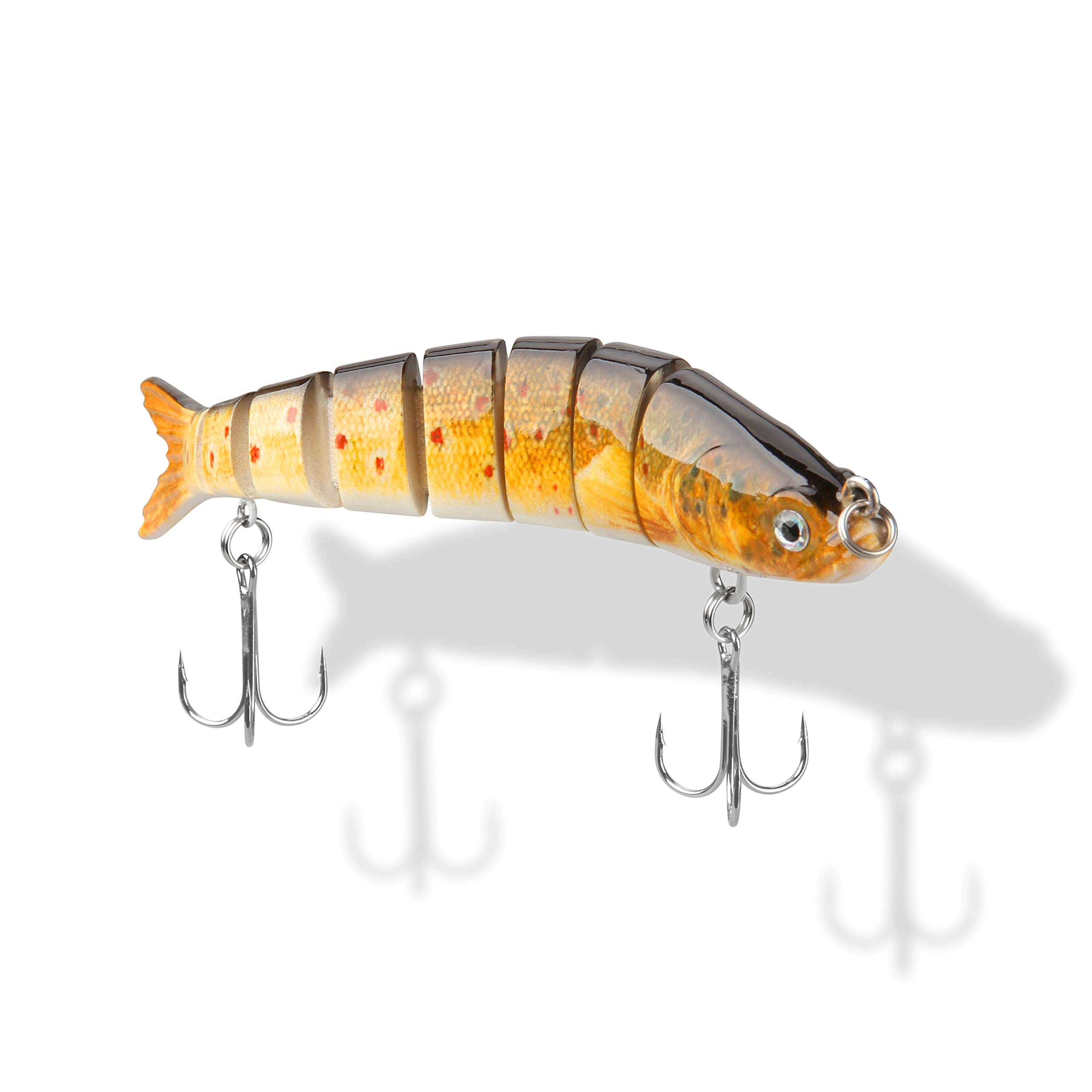 Multi-Jointed Crank Bait Swimbait for Bass & Trout - Slow Sinking Lifelike Fishing Lure for Freshwater & Saltwater - Perfect for Shore Fishing & Boat Angling