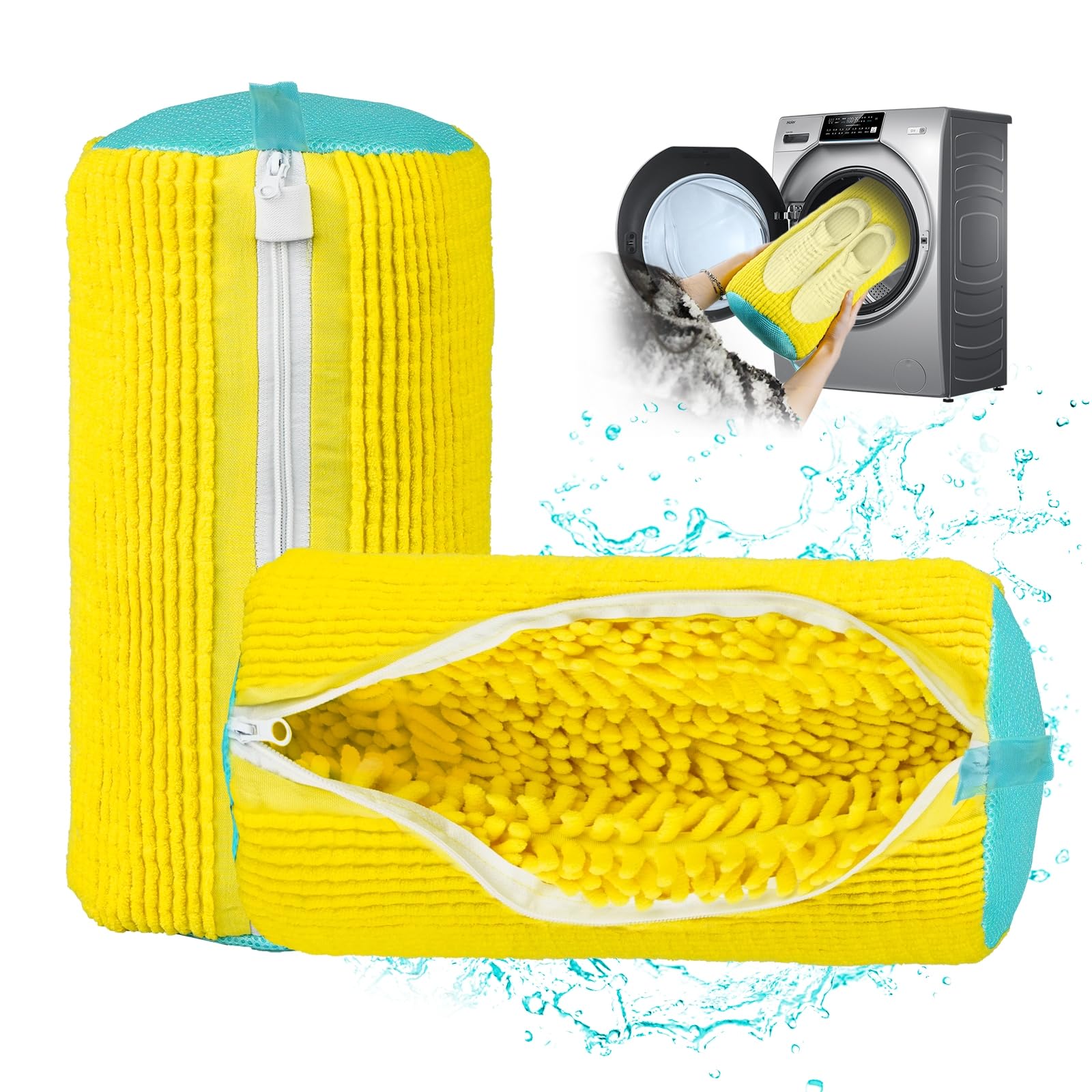 2 Pack Durable Laundry Shoe Bags for Sneakers - Washable Mesh Shoe Protector for Washing Machine & Dryer (2025 New Improved Design) - Perfect for Travel, Gym & Sports Gear Storage